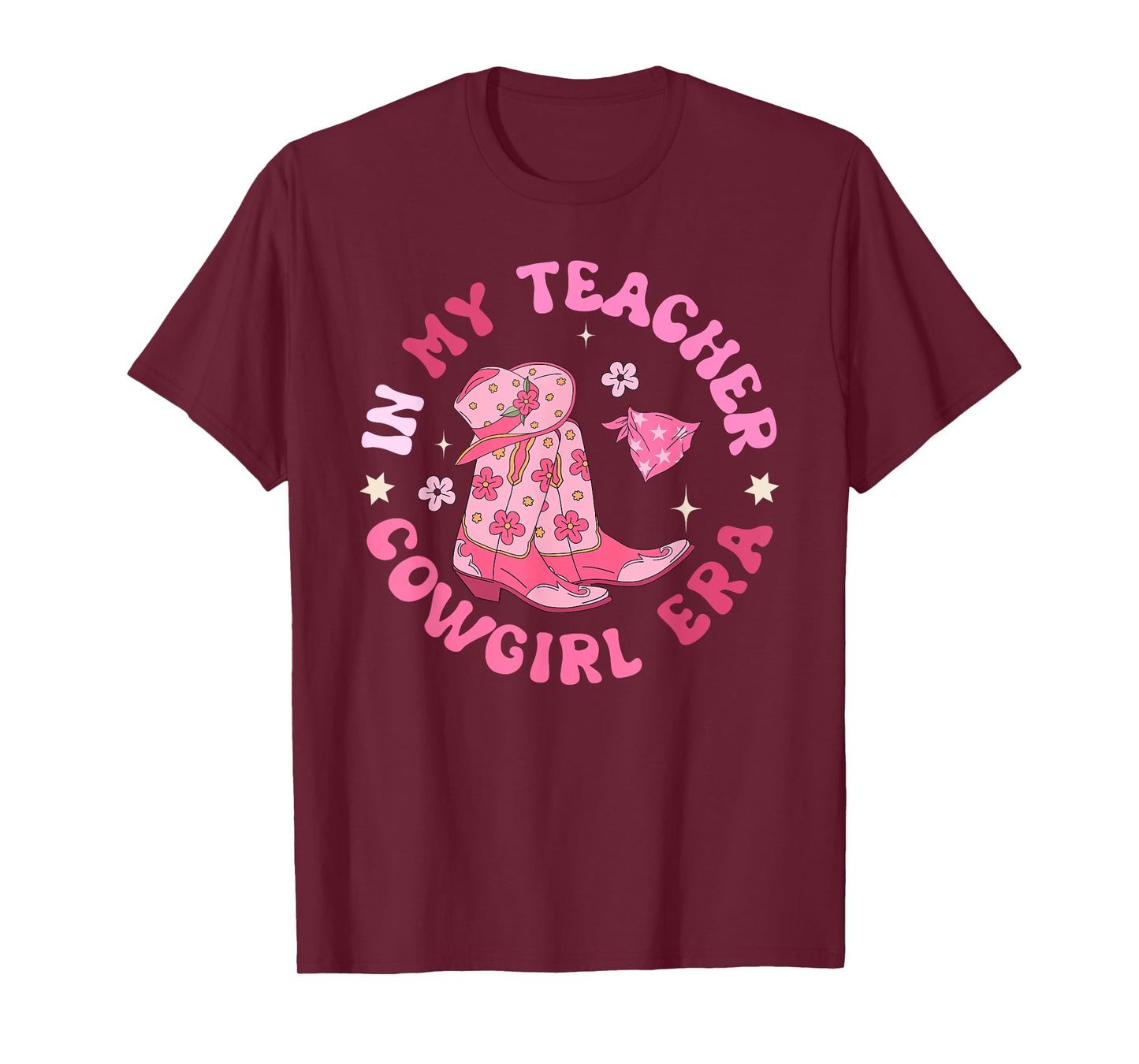 In My Teacher Cowgirl Era Pink Western Howdy Back To School T-Shirt