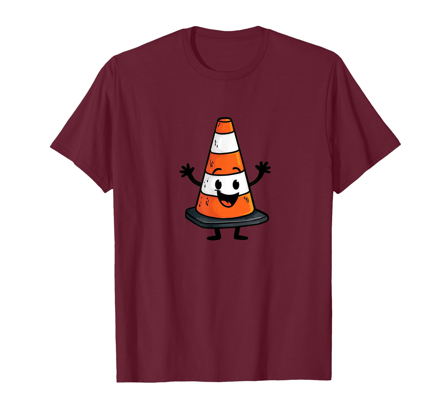 Happy Traffic Cone Look for Man and Woman T-Shirt