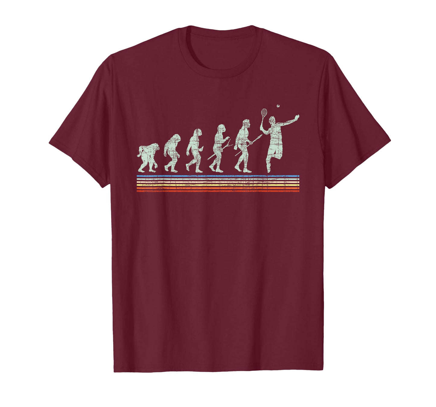 Retro Tennis Player Evolution - Racket Game Sports Lover T-Shirt