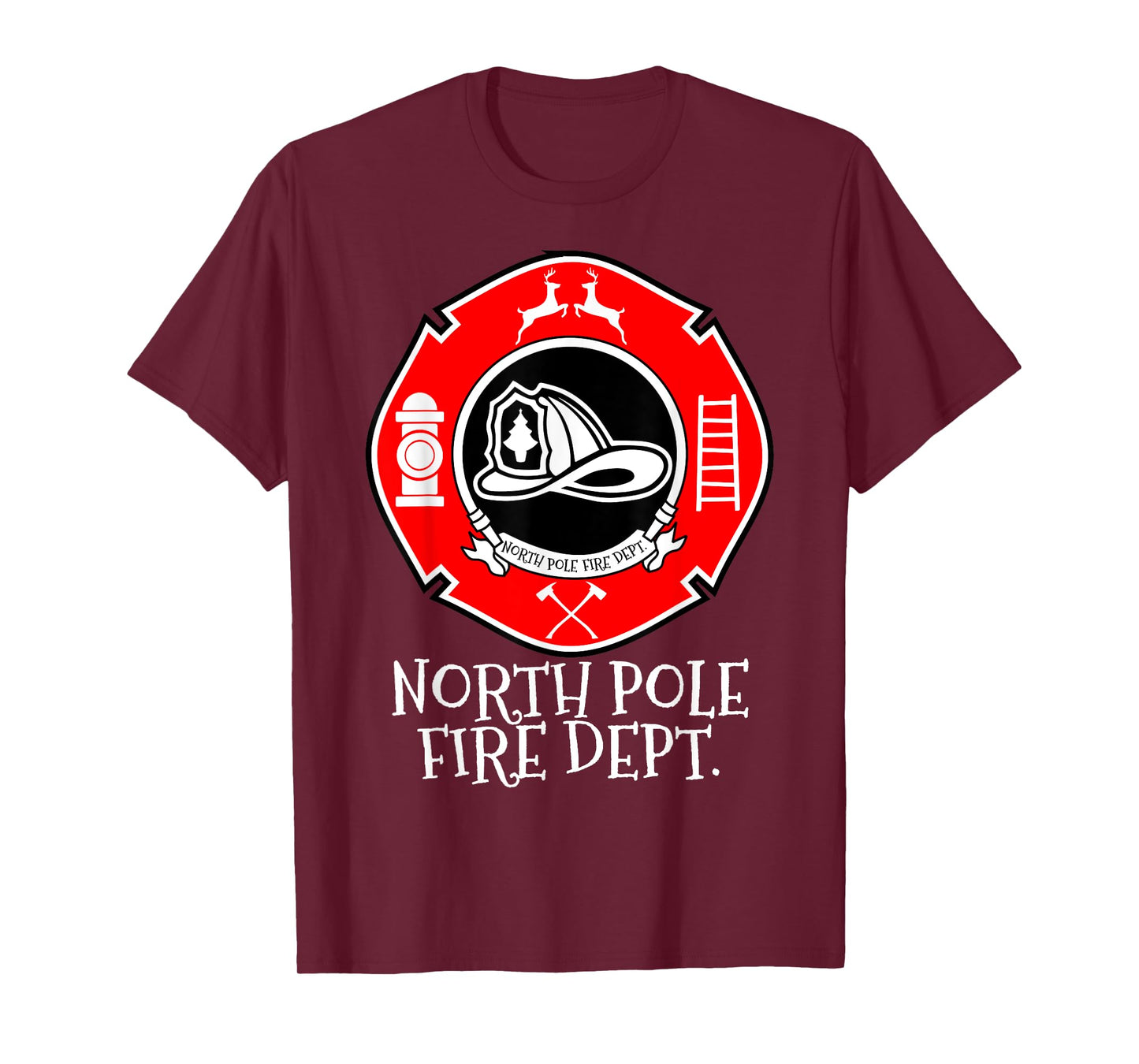 N.P.F.D North Pole Fire Department Christmas Family Tshirt T-Shirt