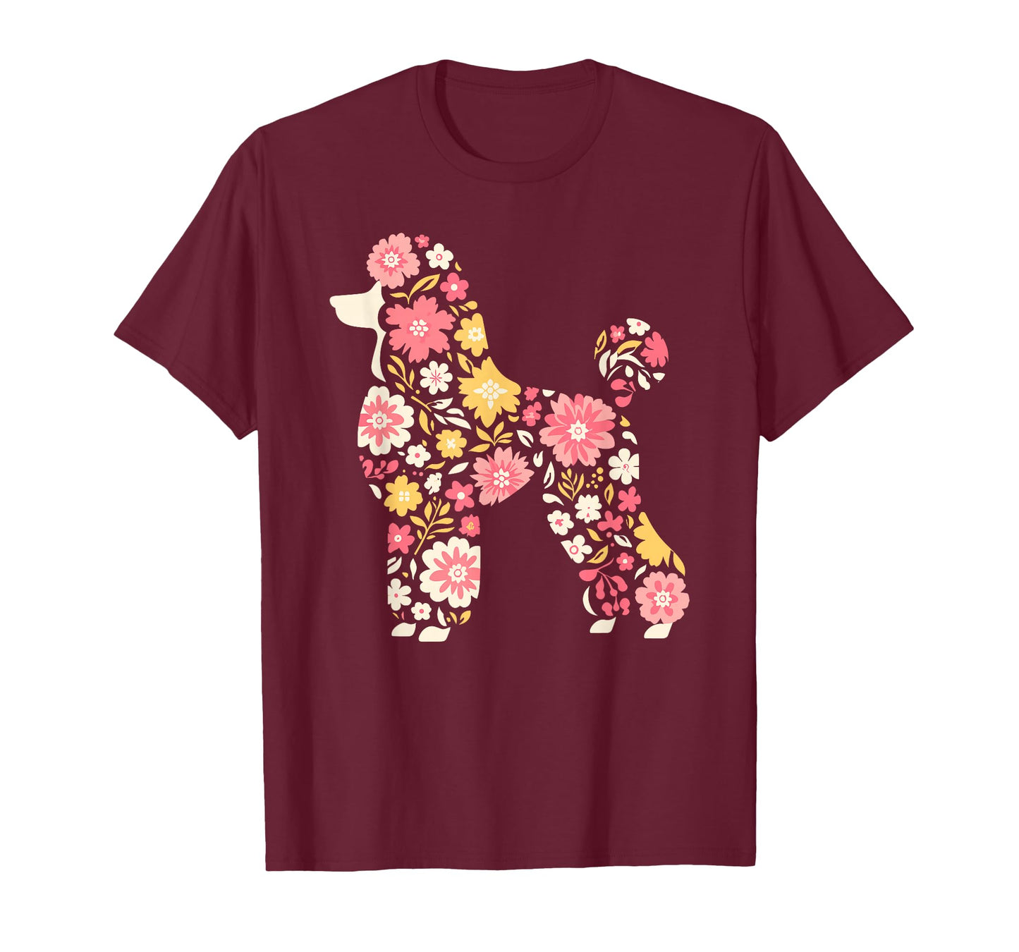 Funny Floral Flower Poodle Mom Grandma Womens Mothers Day T-Shirt