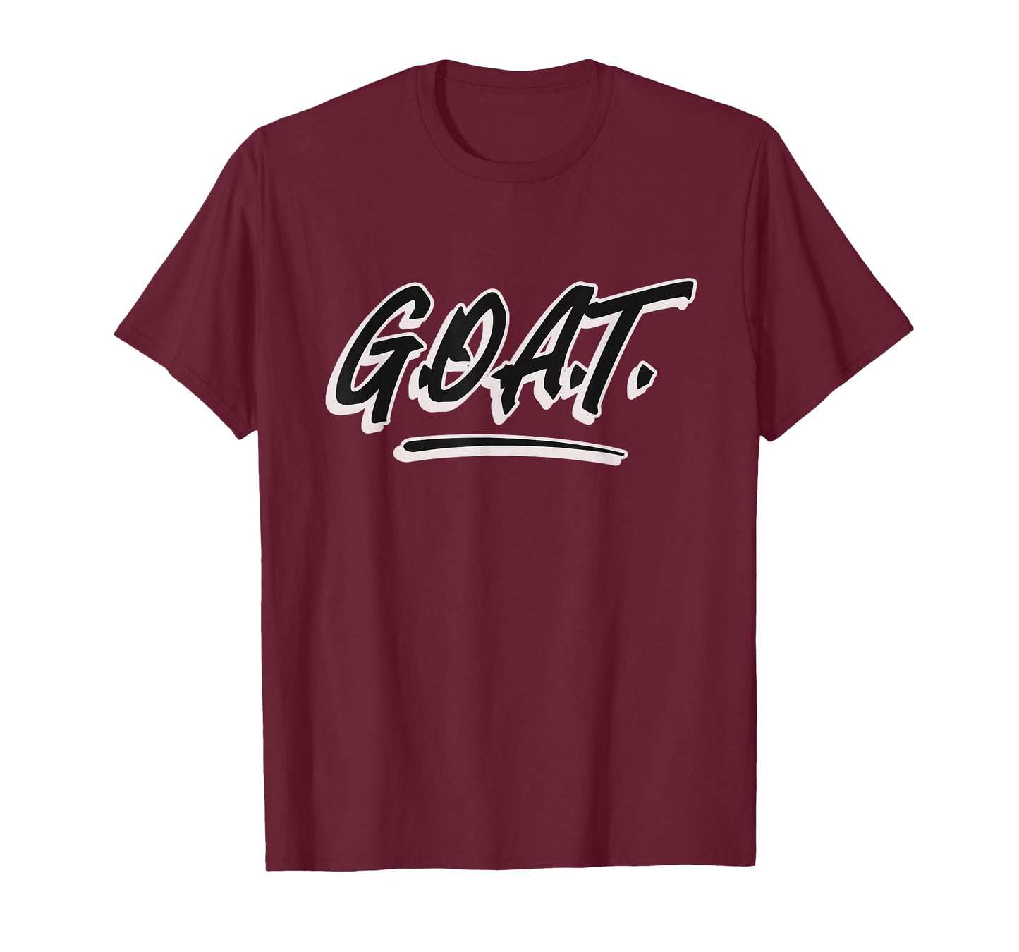 G.O.A.T. Men's Black Letter Print Modern Casual T-Shirt