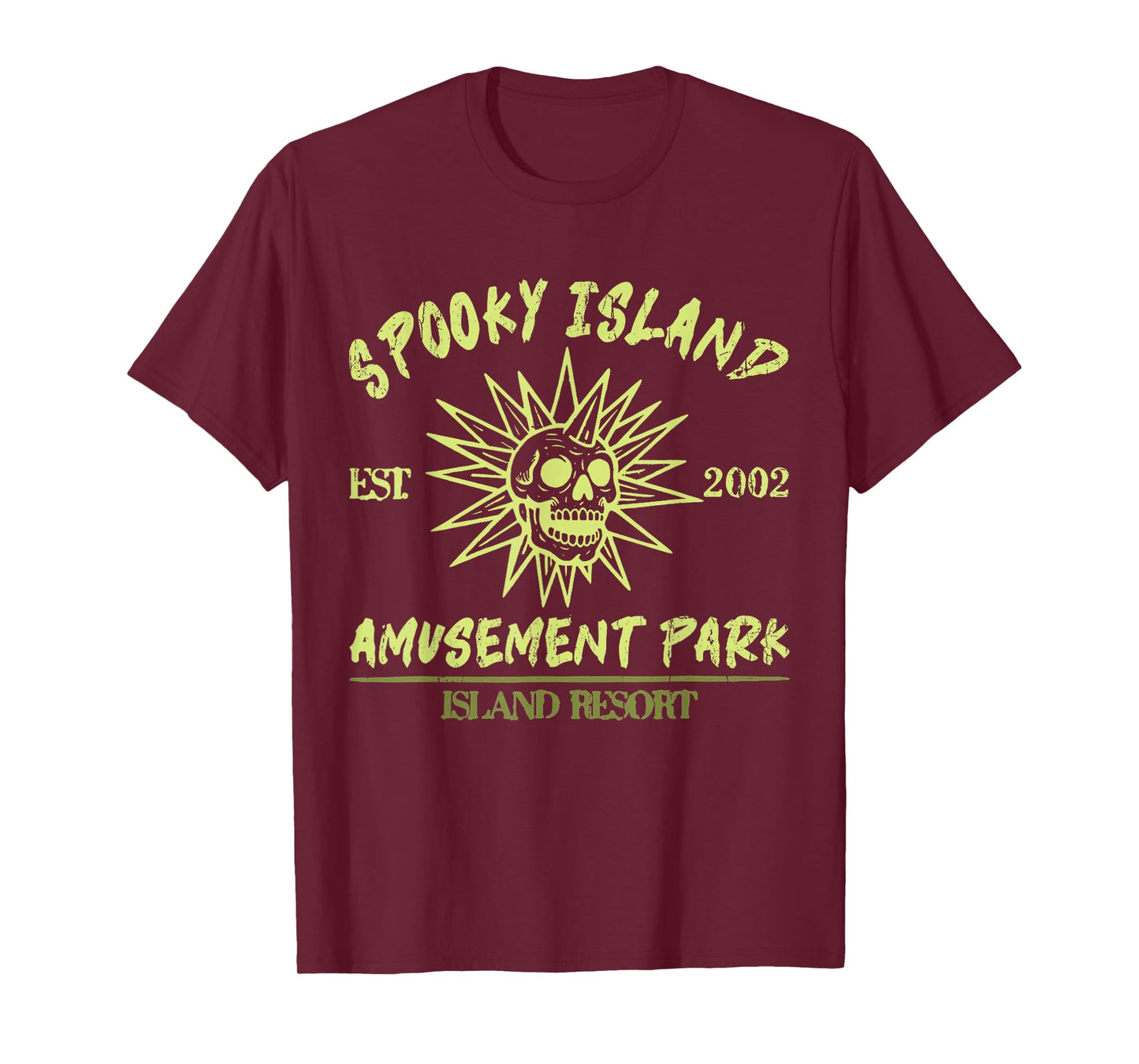 Spooky Island Est 2002 Amusement Park Skull Halloween Funny T-Shirt