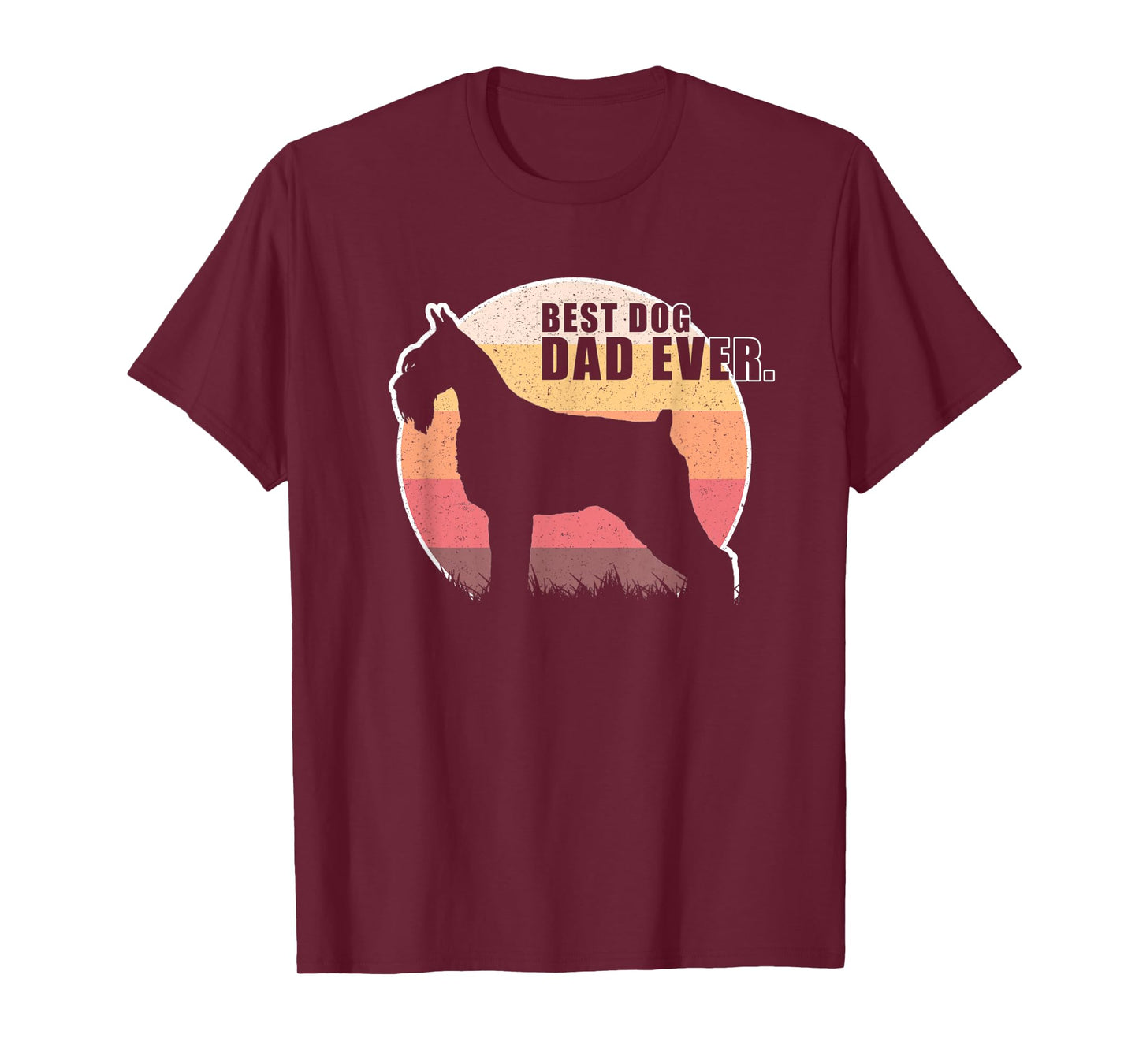 Vintage Retro Best Dog Dad Ever Standard Schnauzer T shirts Men Women Kids T-Shirt