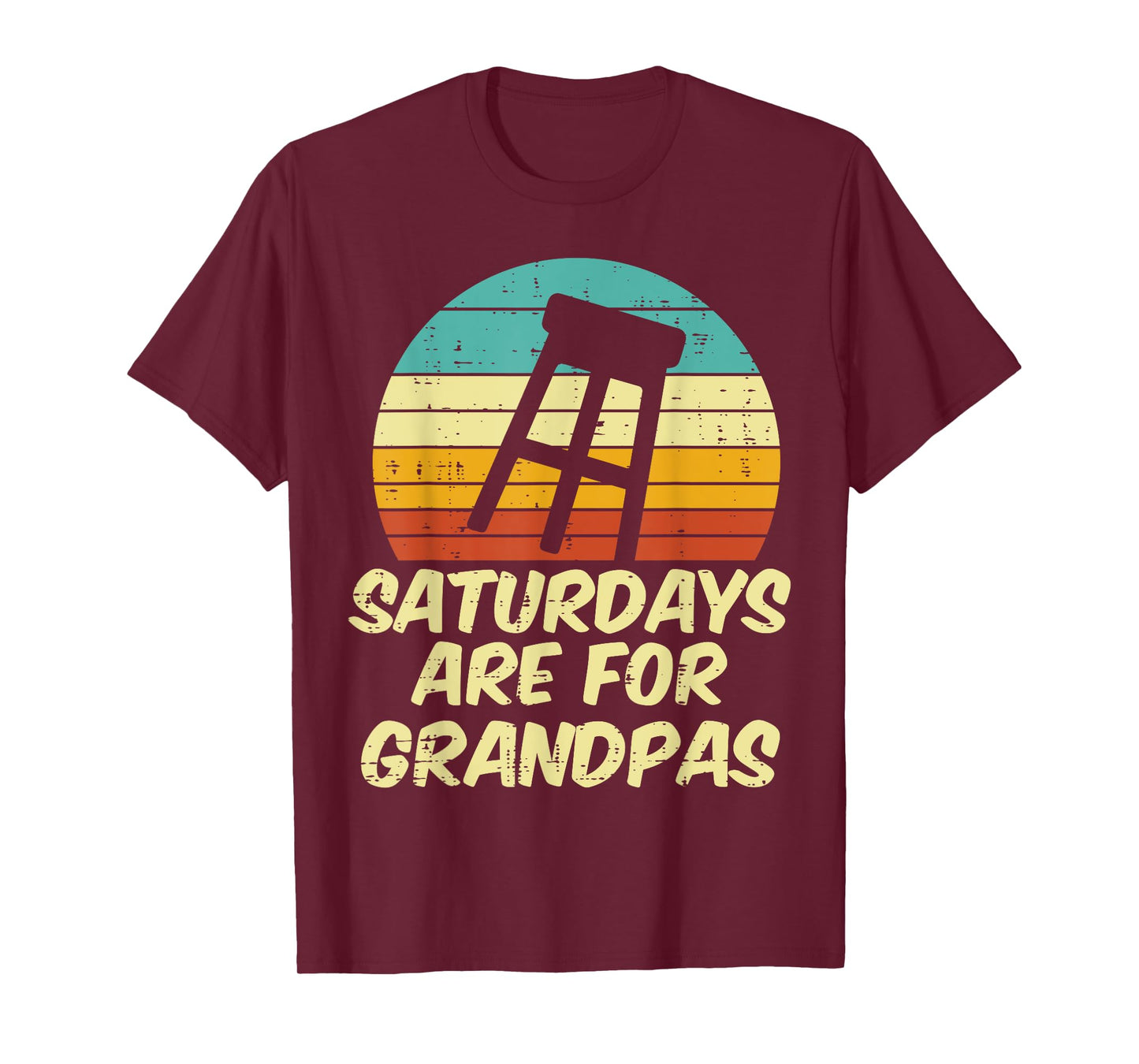 Barstool Saturdays Are For Grandpas Sunset Retro Fathers Day T-Shirt