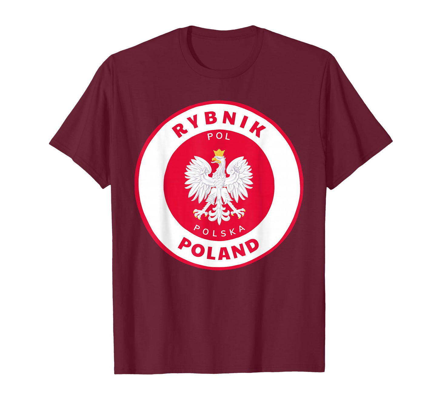 Rybnik Poland PL Polish Heritage & Pride Flag Badge T-Shirt