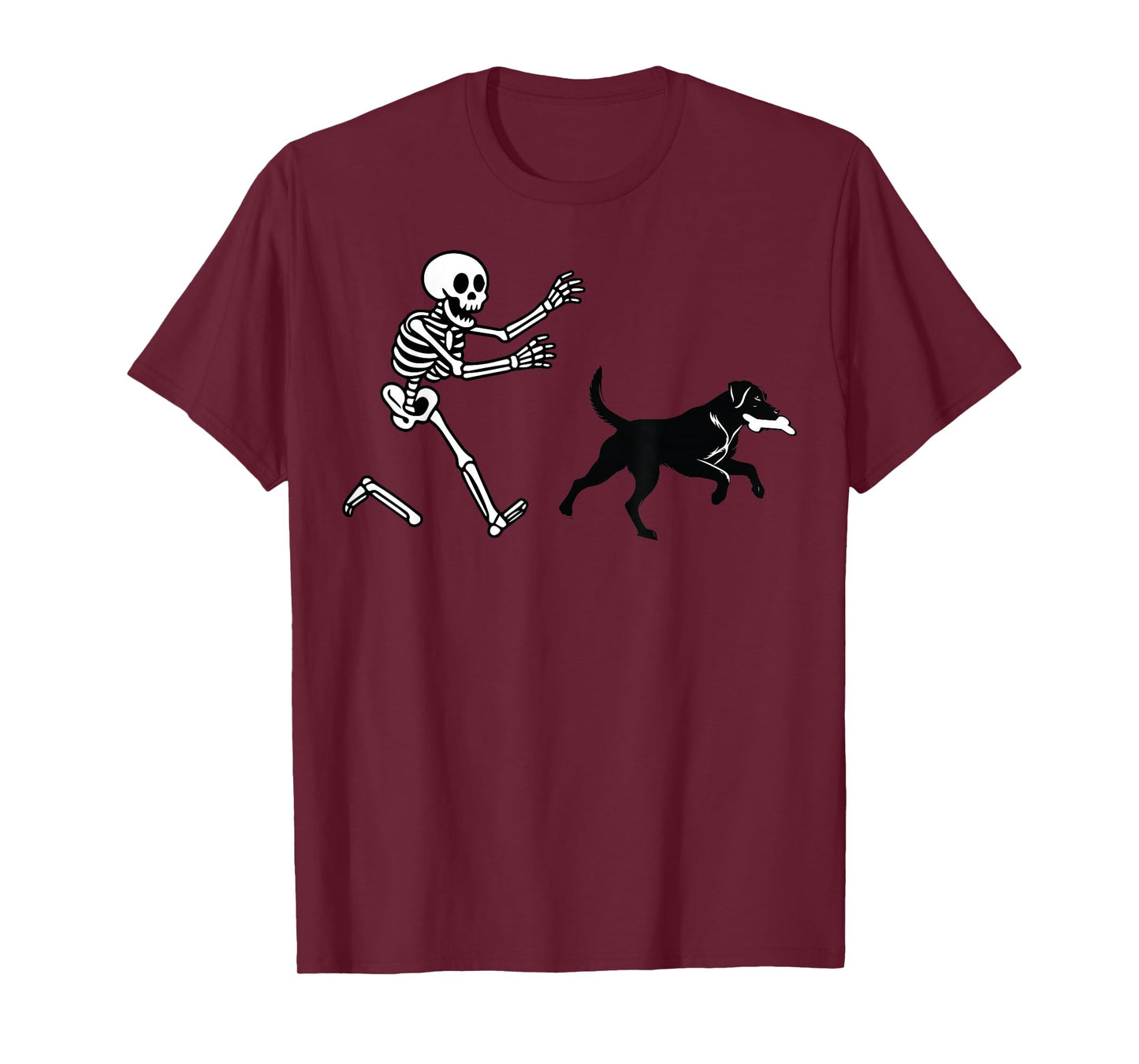 Funny Labrador Running Skeleton Halloween T-Shirt