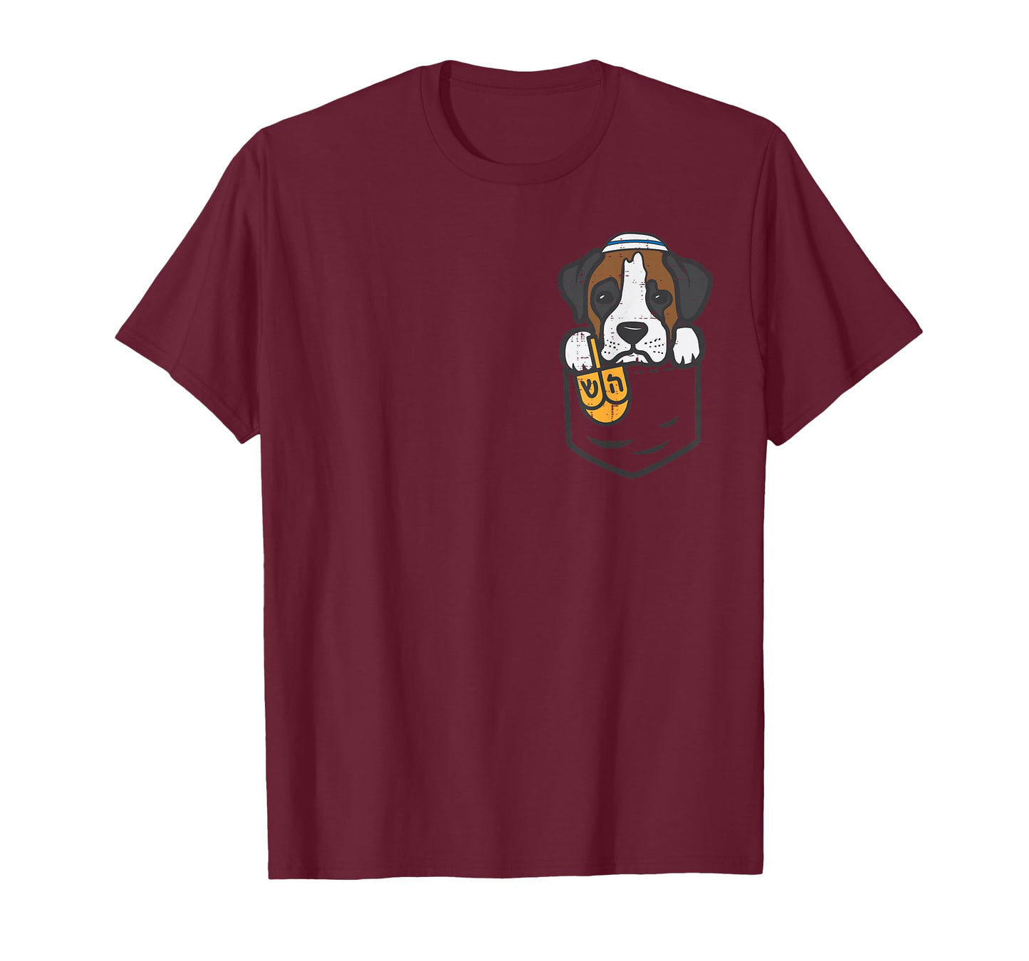 Pocket Dog Boxer Jewish Hanukkah Pajamas Chanukah PJs Women T-Shirt