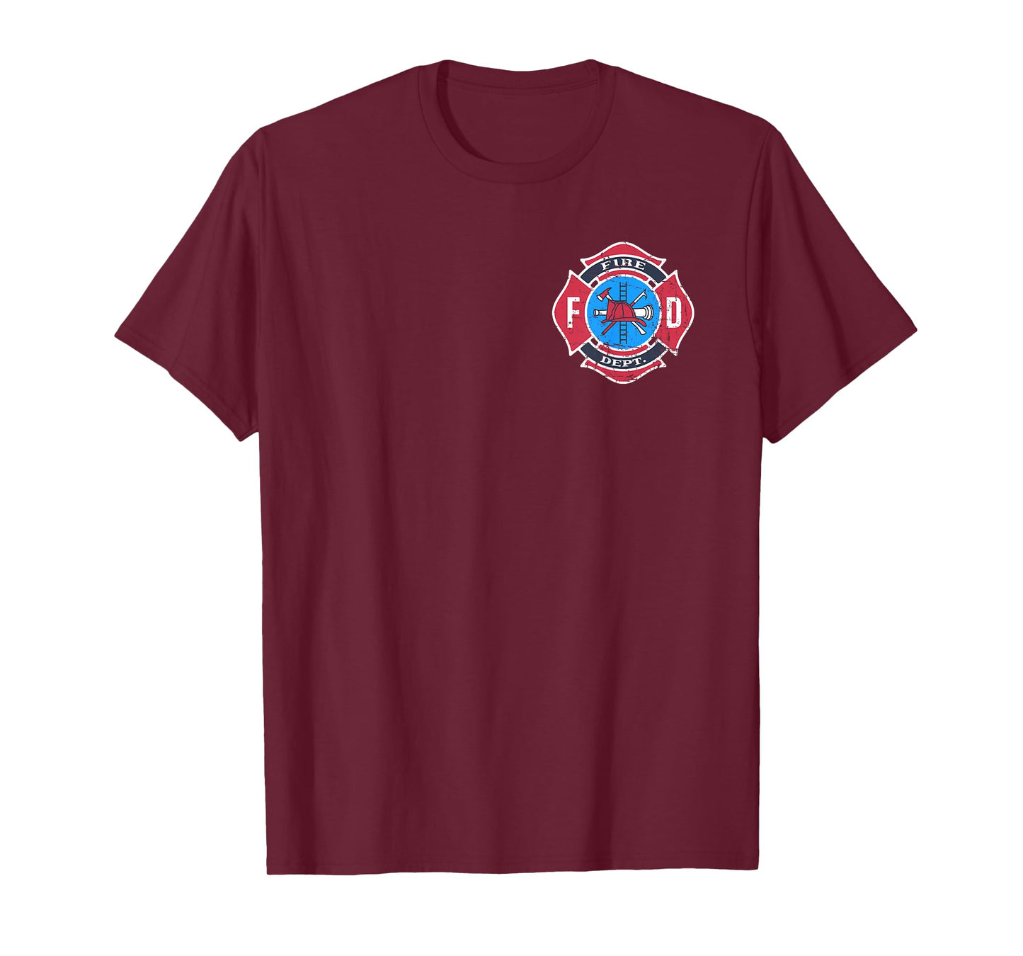 Retro Fire Department Logo Uniform Fireman Firefighter Art T-Shirt
