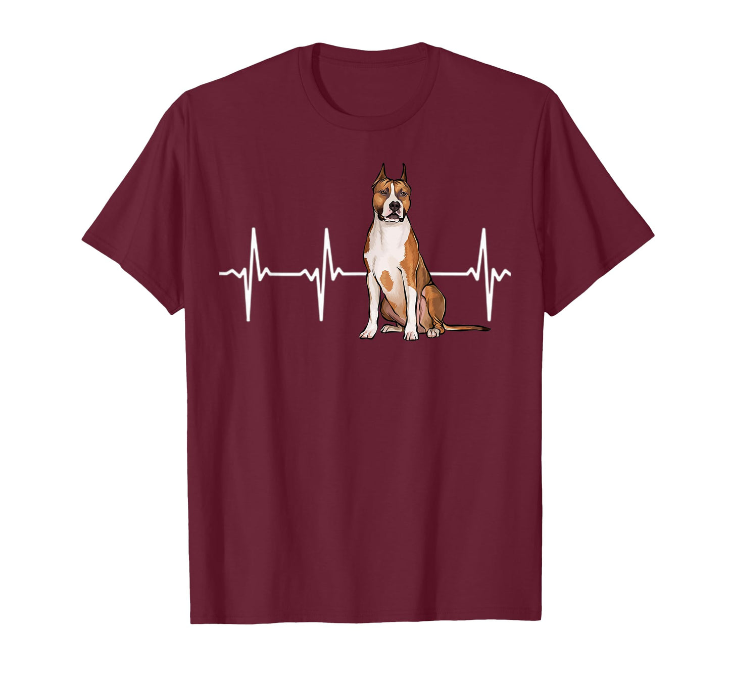 American Staffordshire Terrier Heartbeat Dog Lover T-Shirt