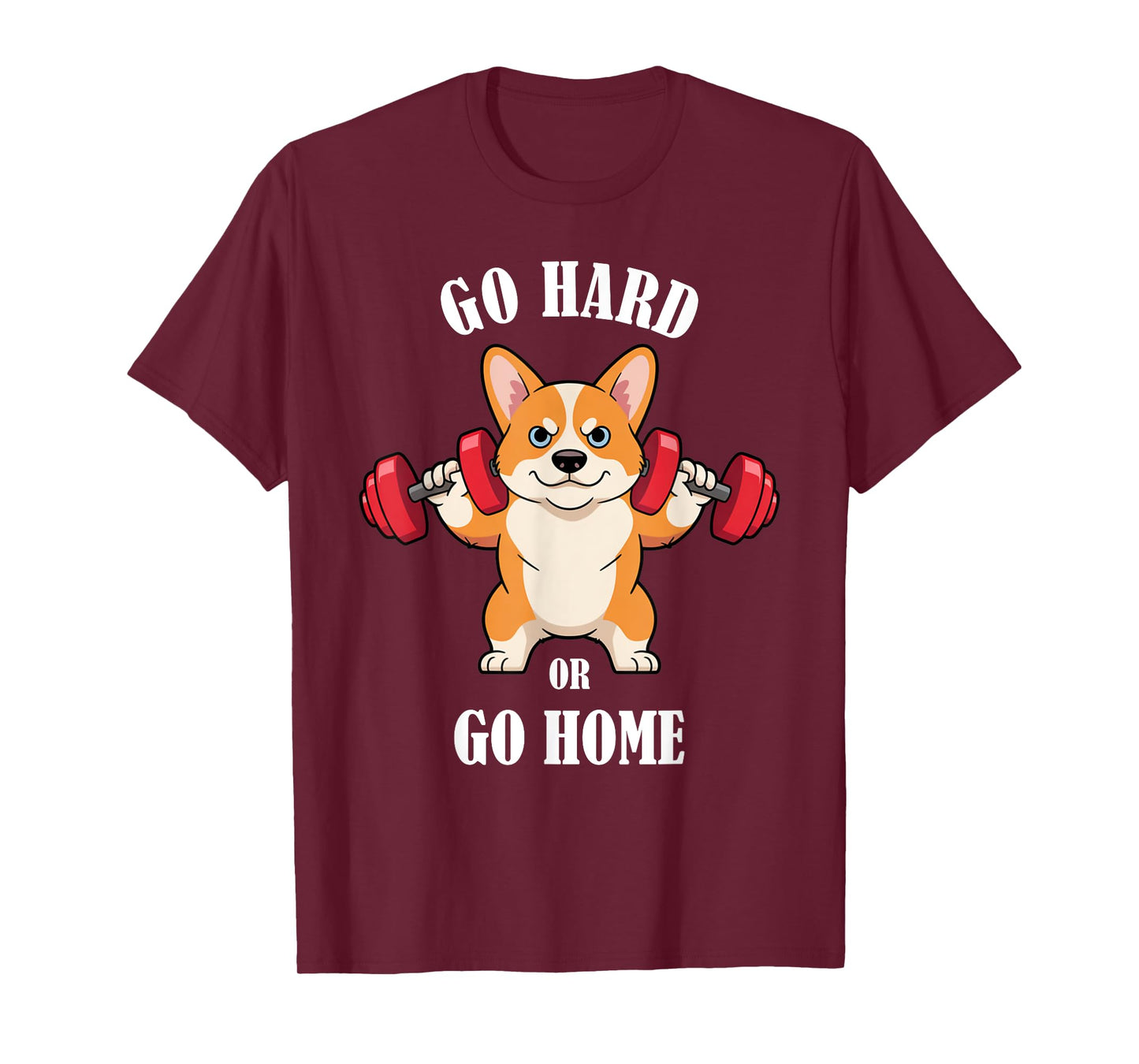 Corgi Workout Lifting Dumbbells Weightlifting Funny Gym T-Shirt