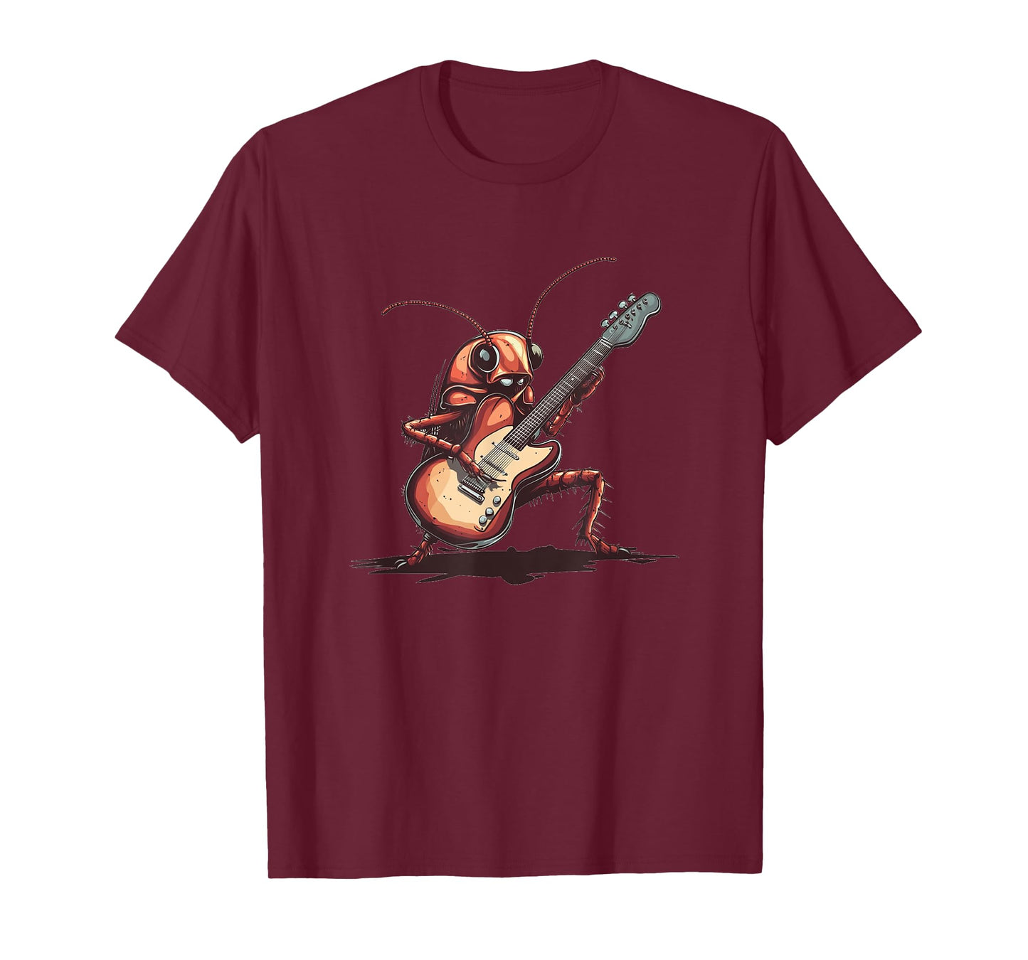 Funny Rock Cockroach with Electric Guitar Costume T-Shirt