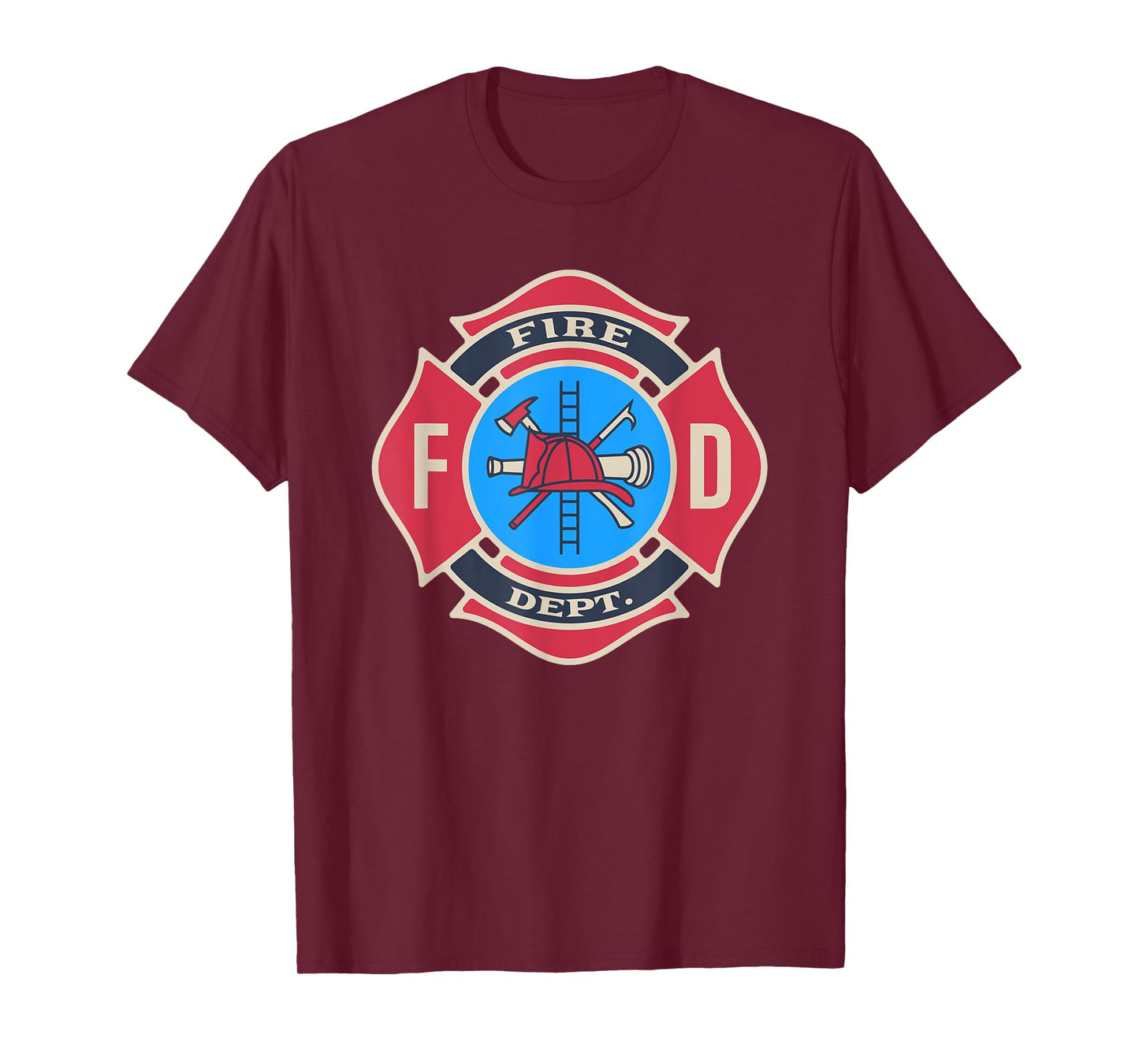 Fire Department Logo Uniform Fireman Firefighter Costume T-Shirt