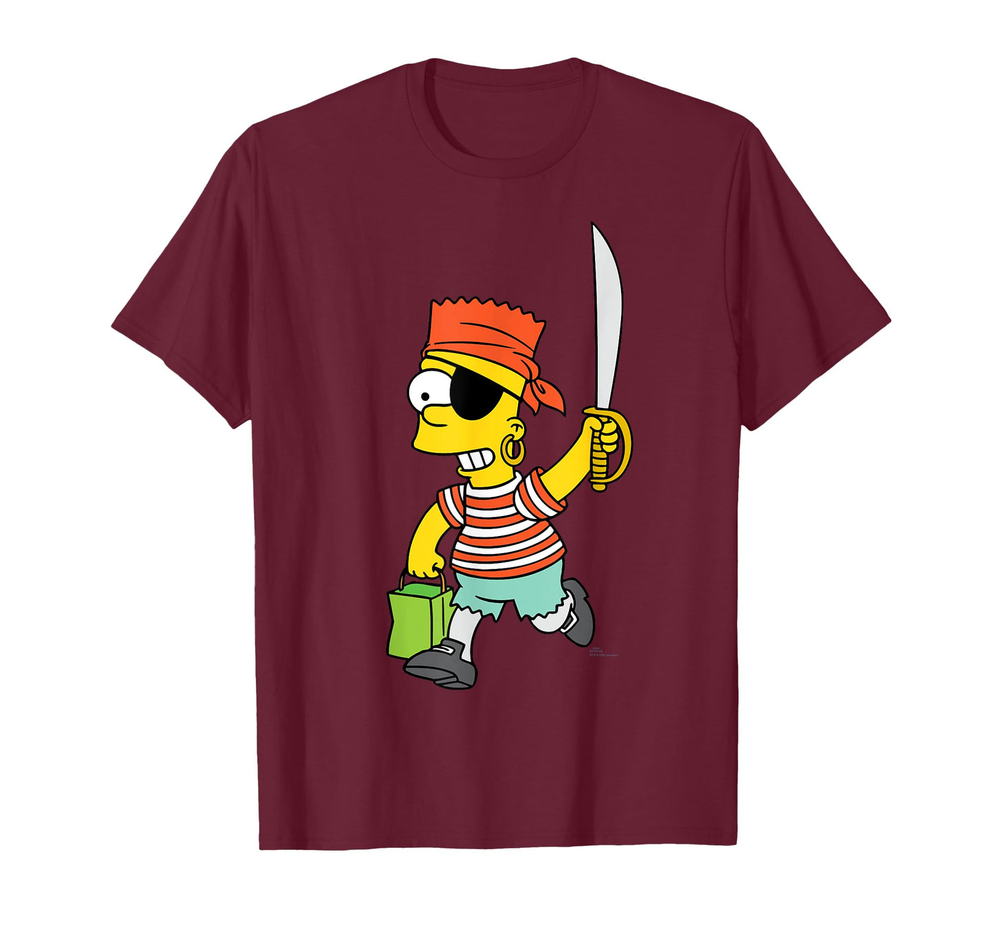 The Simpsons Halloween Bart Pirate Costume Trick or Treat T-Shirt