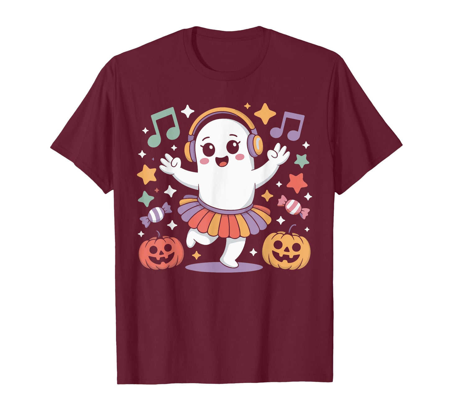 Spooky Halloween Ghost Ballerina With Candy And Music Men T-Shirt