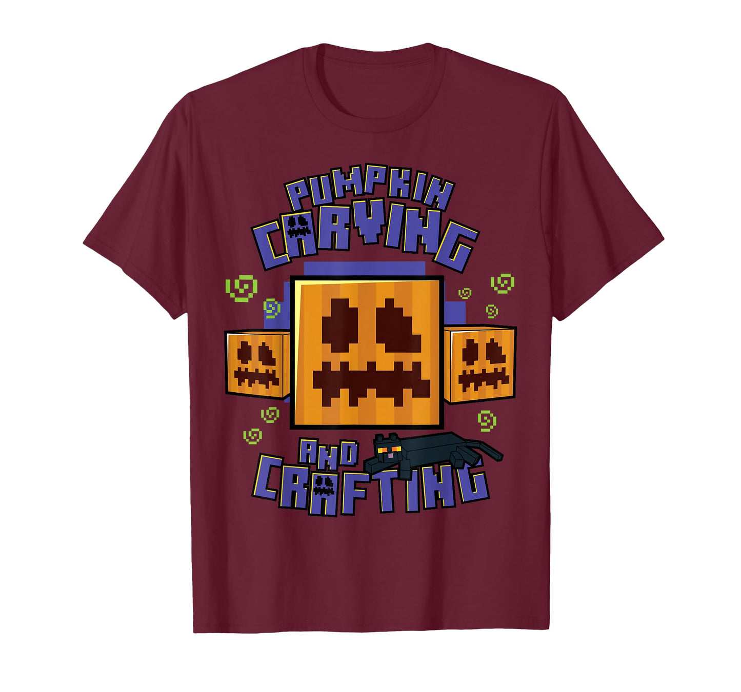 Minecraft Pumpkin Carving And Crafting Halloween T-Shirt