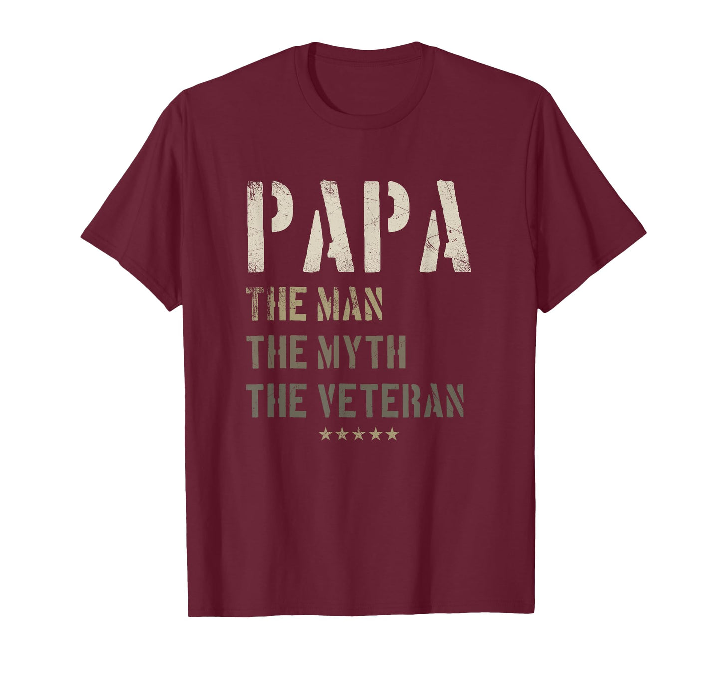 Papa Man Myth Veteran Fathers Day for Military Veterans T-Shirt