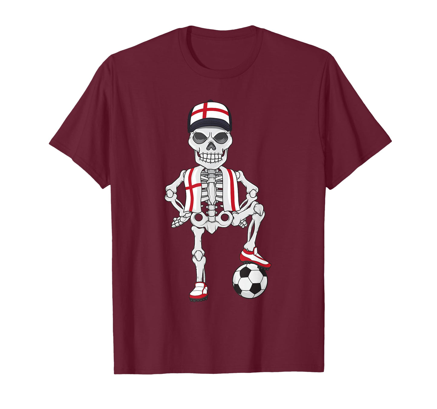 England Soccer Skeleton Fan Team Gift T-Shirt