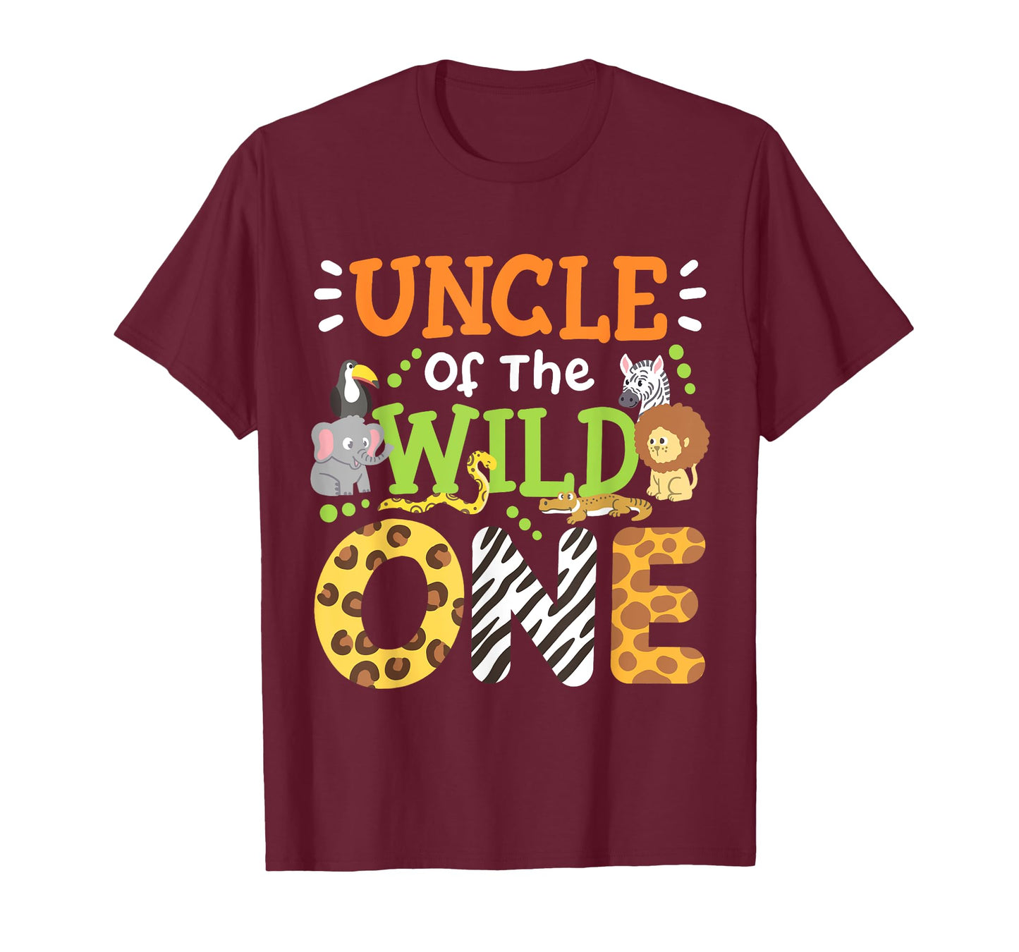 Uncle Of The Wild One Kids Boys Safari Zoo Birthday Family T-Shirt