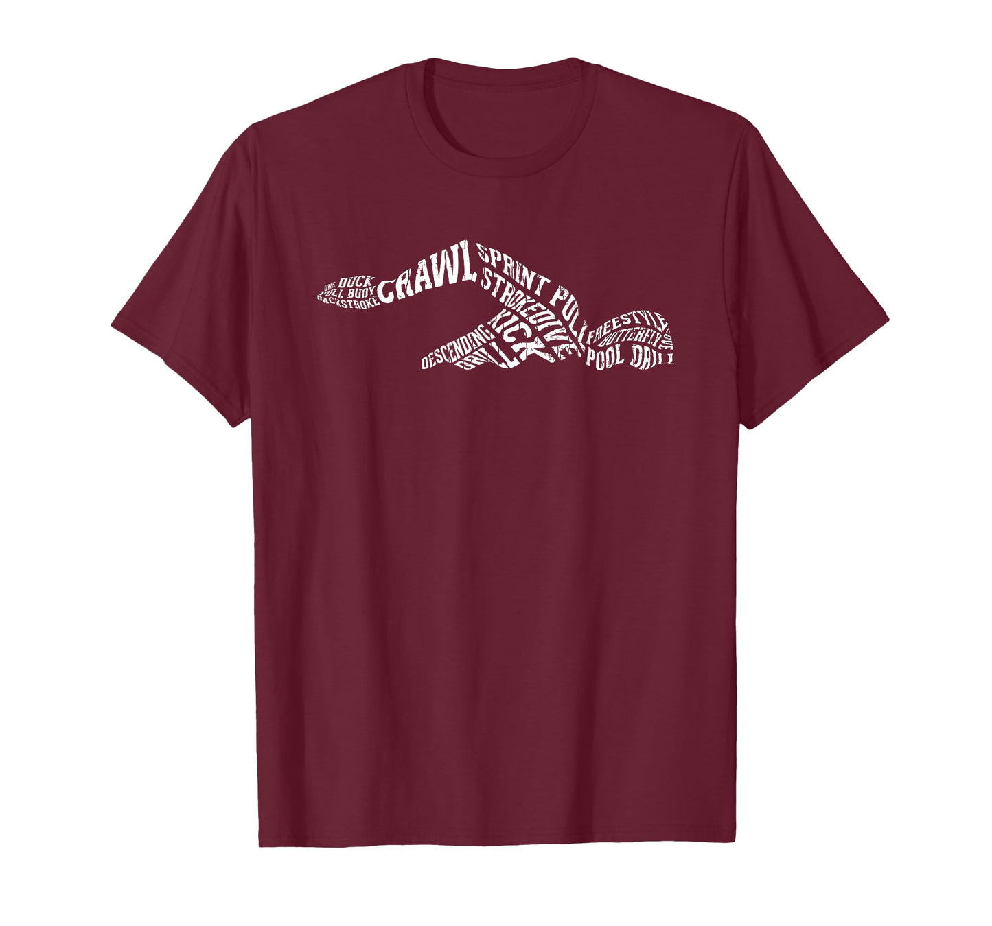 Swimmer Typography Funny Swim Swimming Coach Player Graphic T-Shirt