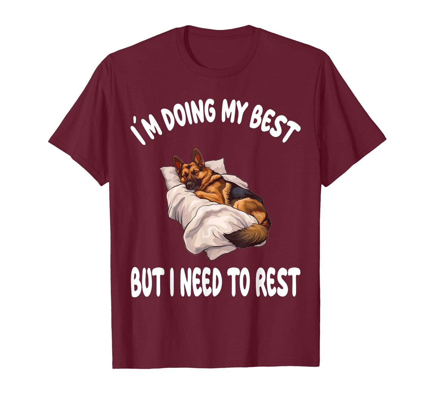German Shepherd Dog Pajamas Nightgown Sleeping Napping T-Shirt