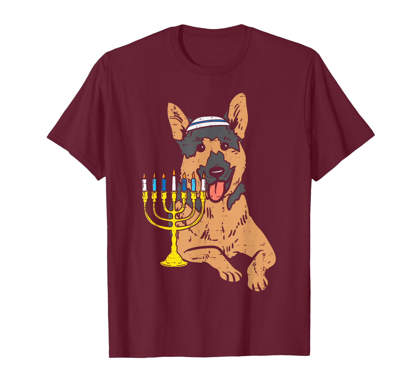 Jewish German Shepherd Dog Hanukkah Pajamas Chanukah PJs T-Shirt