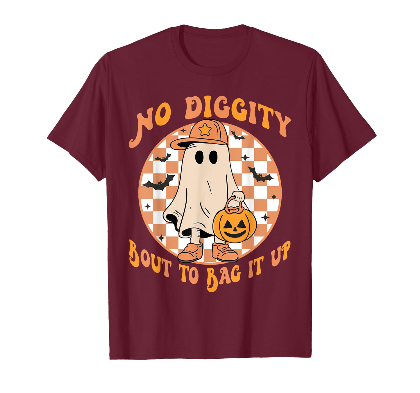 No Diggity Bout To Bag It Up Halloween Ghost Boy Kids T-Shirt