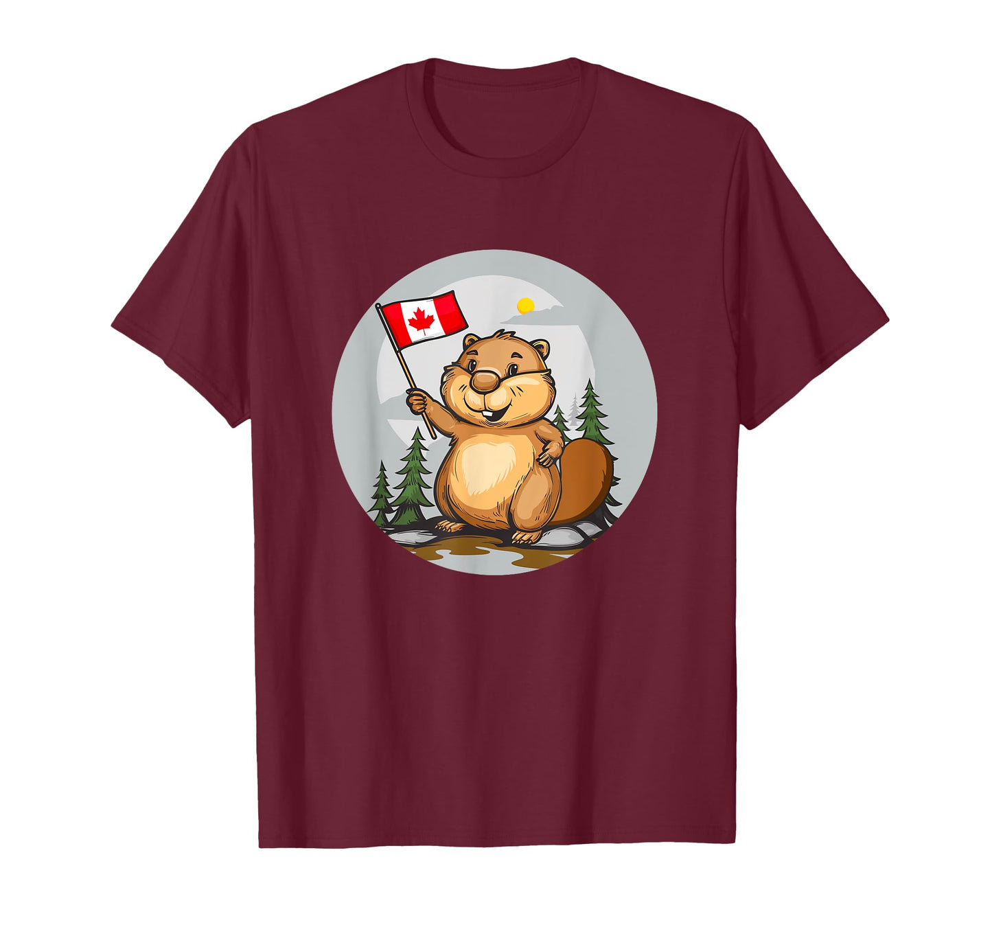 Canadian Beaver Logo for a Playful Wilderness Look T-Shirt