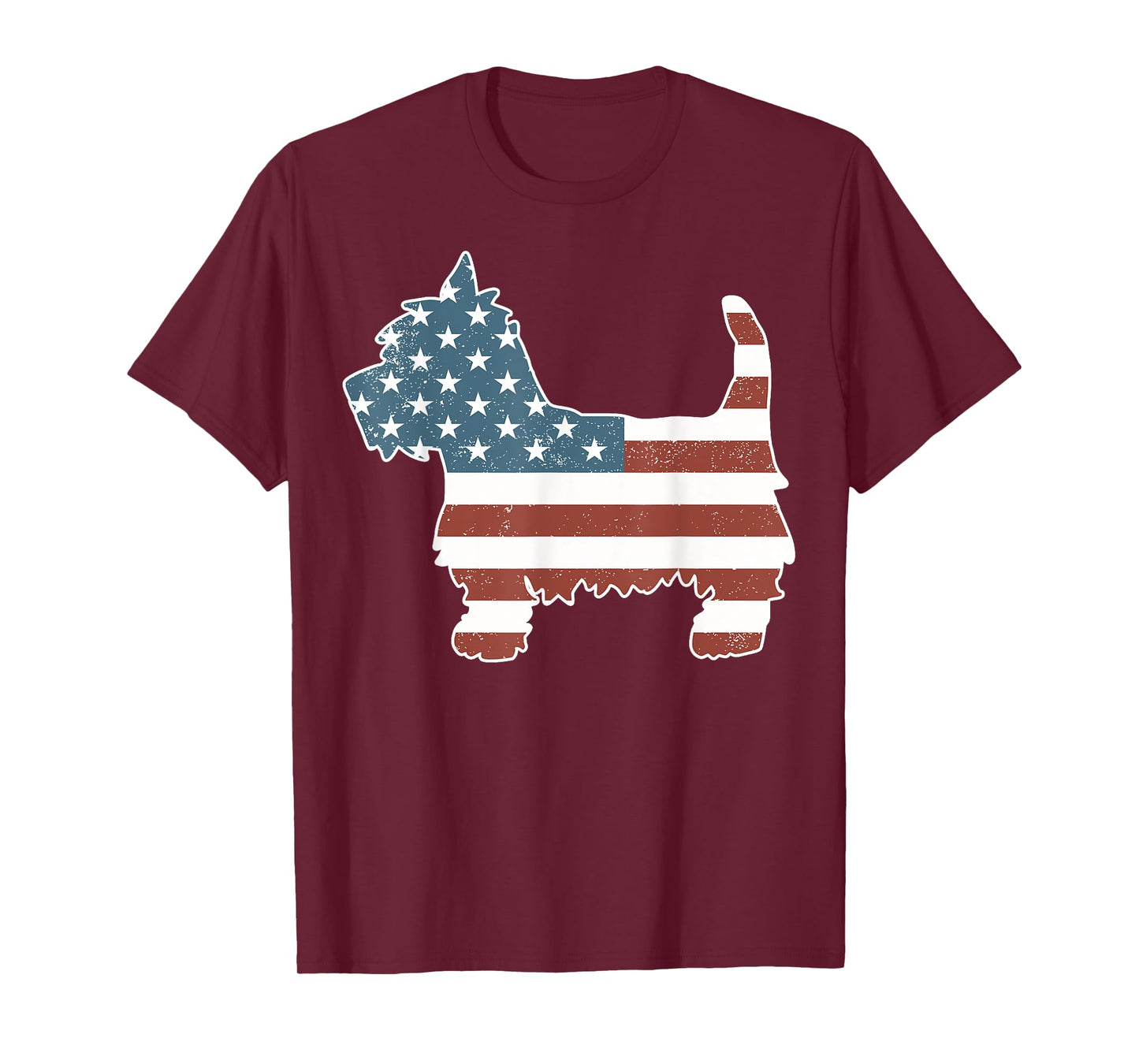 Vintage Patriot Westie Dog T-shirt Westie Silhouette Shirt Men Women Girls Kids T-Shirt
