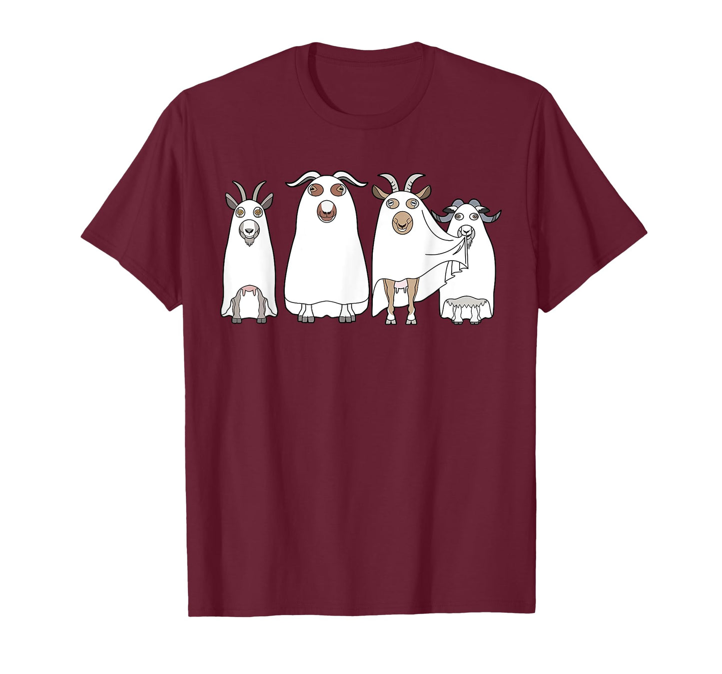 Goat Ghost Halloween Farmer Goat Lover Scary Spooky Season T-Shirt