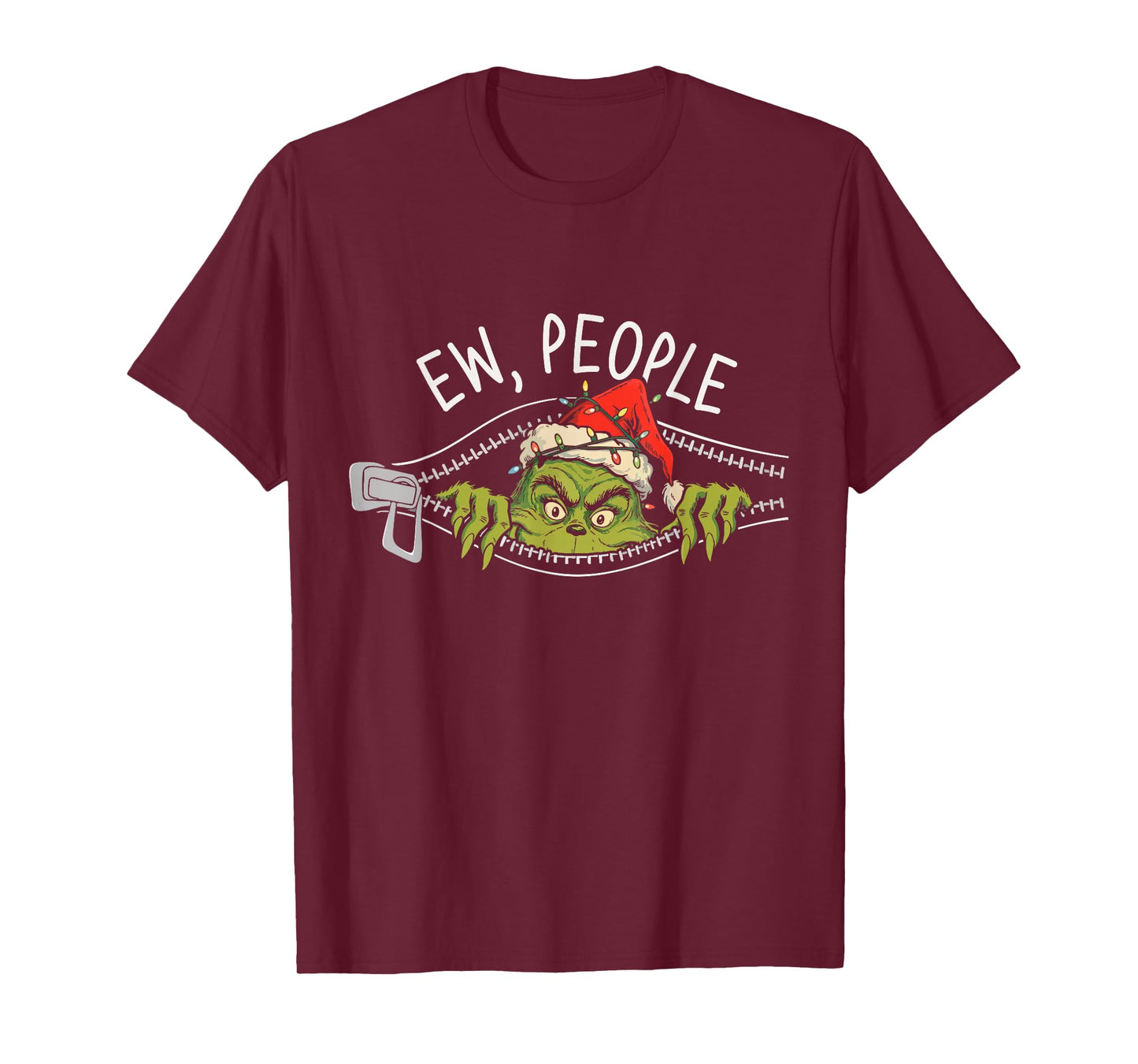 Ew People Xmas Funny Santa Sarcastic Anti Social Introvert T-Shirt