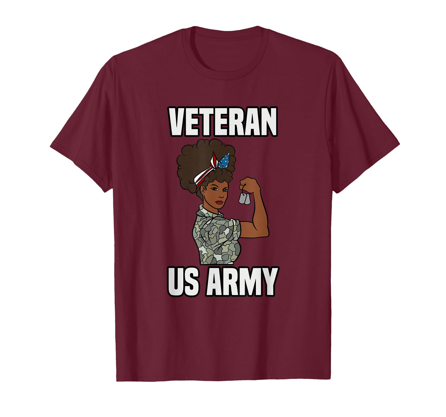Female Melanin Veteran of the US Army Soldier Veterans Day T-Shirt