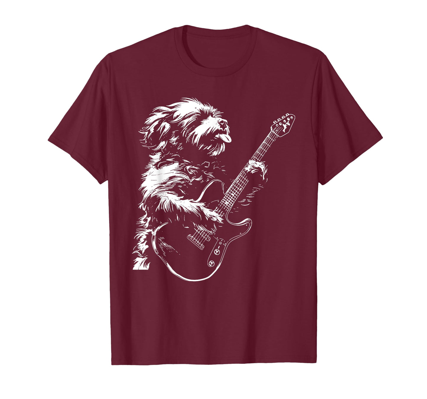 Dog Guitarist Guitar - Cavapoo Dad Mom Men Women T-Shirt