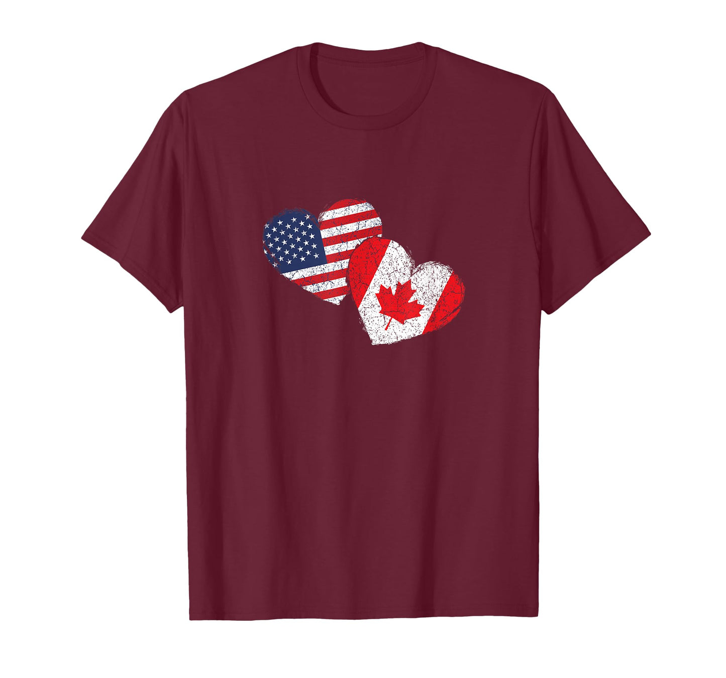 USA Canada Heart Country Flag American Canadian T-Shirt