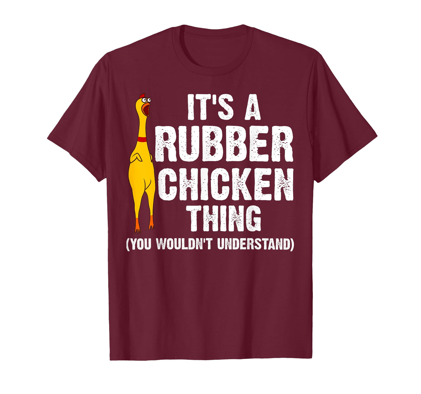 Funny Rubber Chicken Gift Men Women Rubber Chicken Costume T-Shirt Small