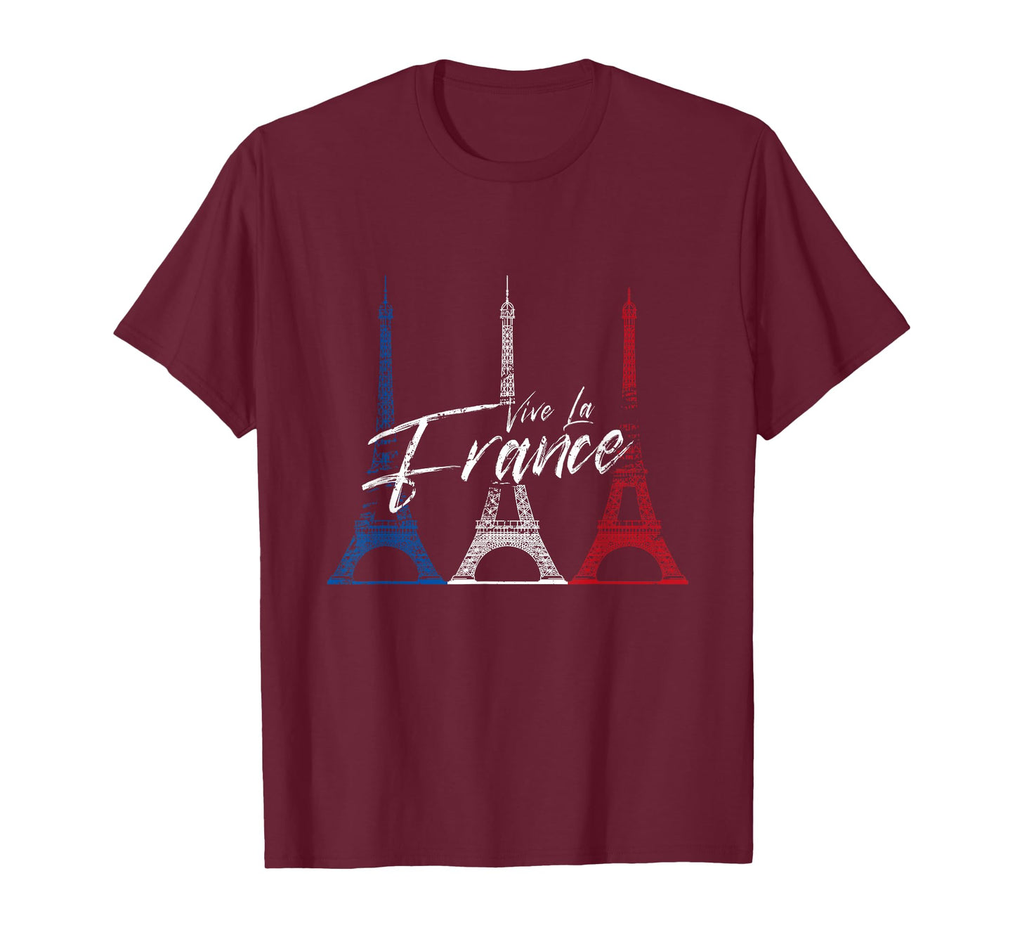 Vintage Retro Vive La France Eiffel Tower Men Women T-Shirt