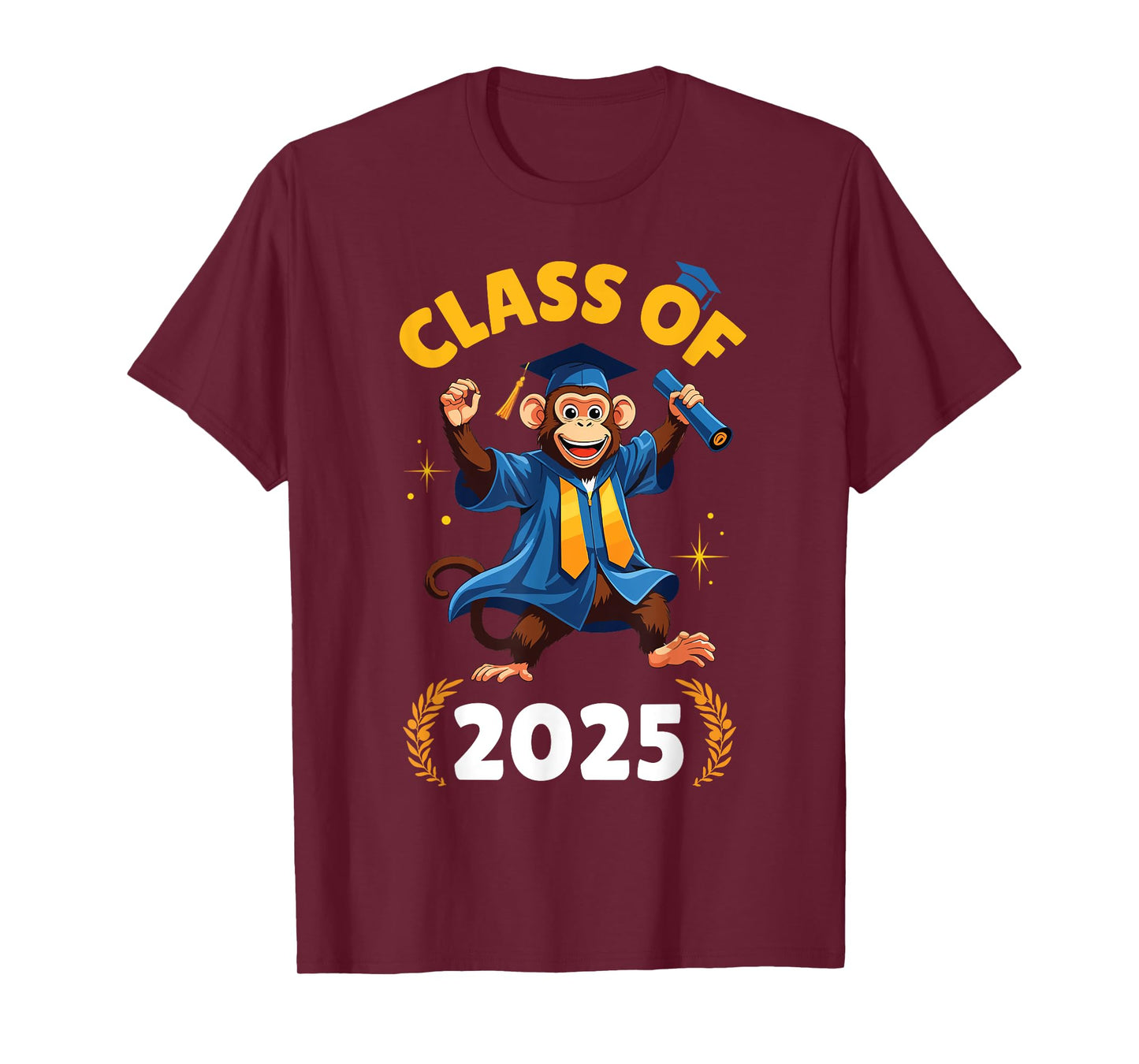 Monkey Senior Class Of 2025 Graduation Day School College T-Shirt
