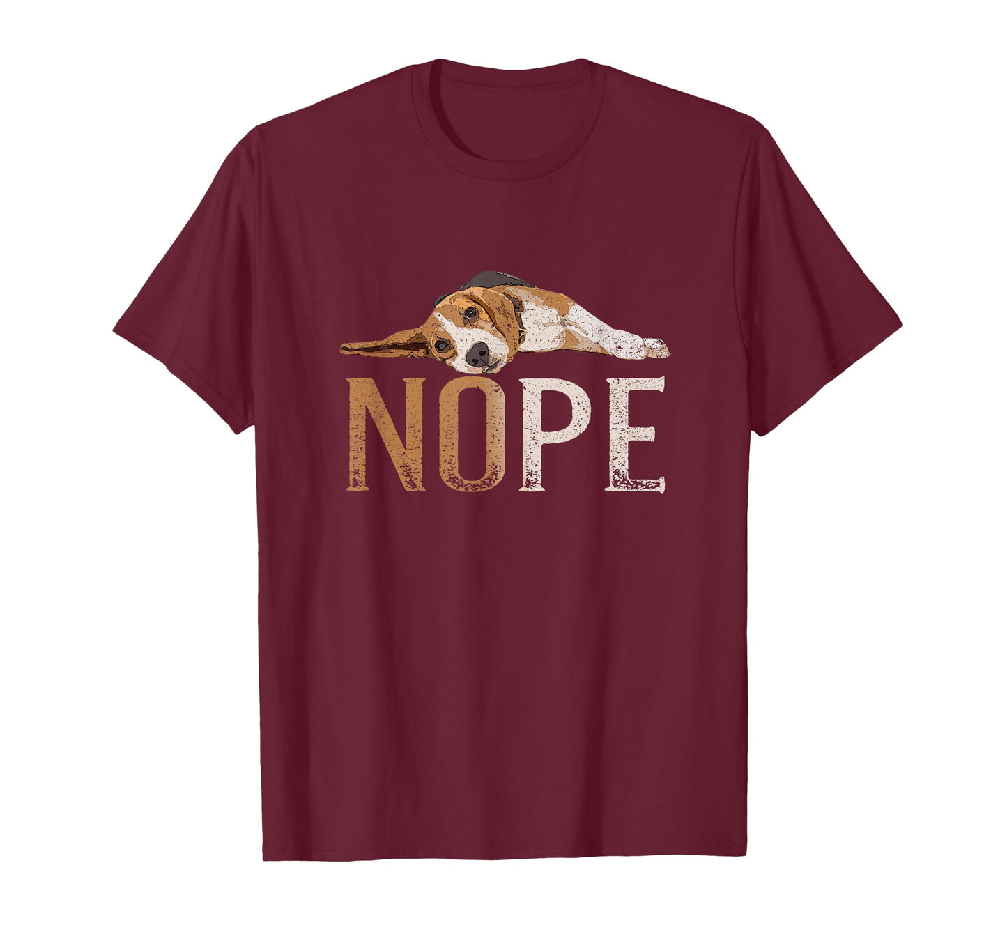 Nope Lazy Beagle Funny Dog Lover Vintage Cute Beagle Mom T-Shirt Small