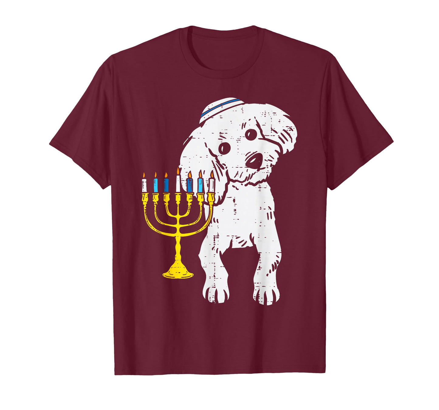 Jewish Poodle Dog Menorah Hanukkah Pajamas Chanukah PJs T-Shirt