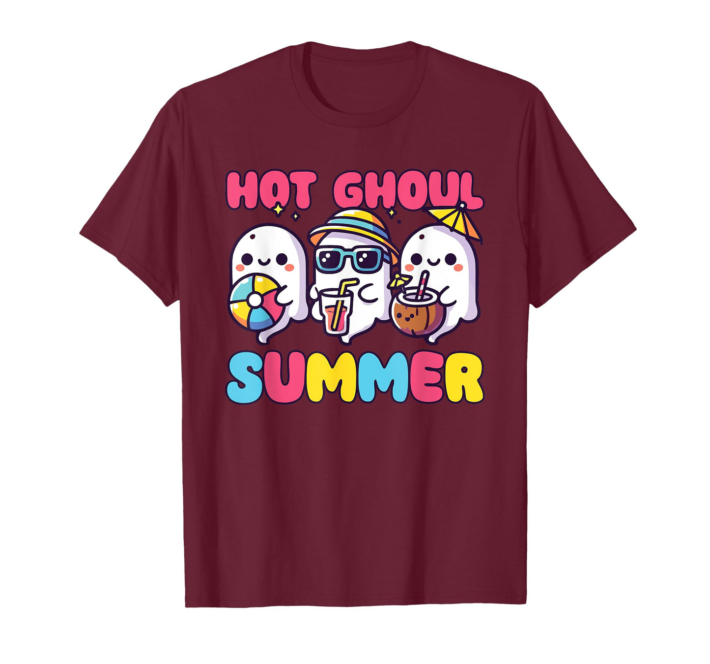 Summerween Hot Ghoul Summer Halloween Ghost T-Shirt