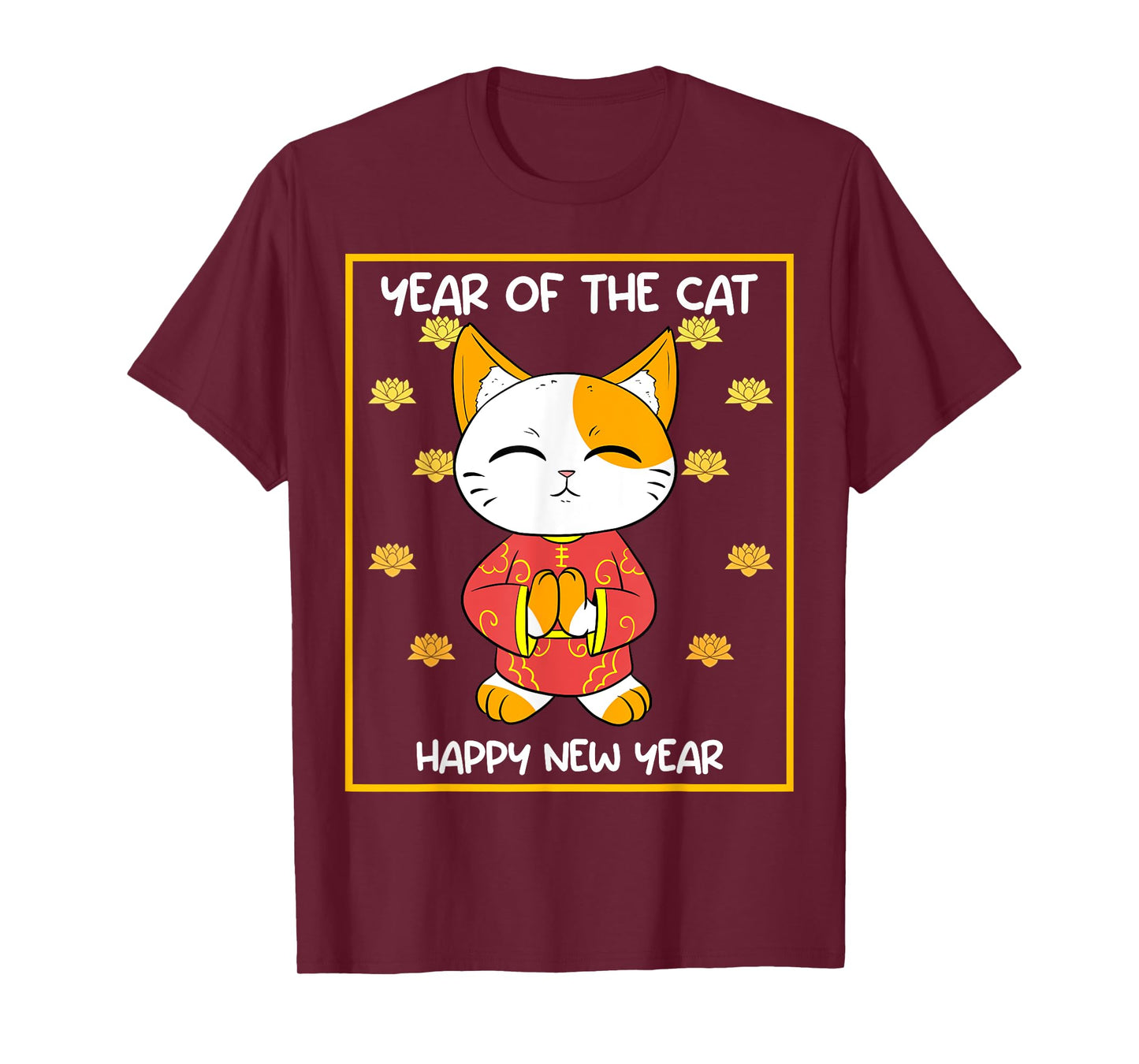 Chinese Vietnamese New Year 12 Zodiacs Calligraphy Cat T-Shirt