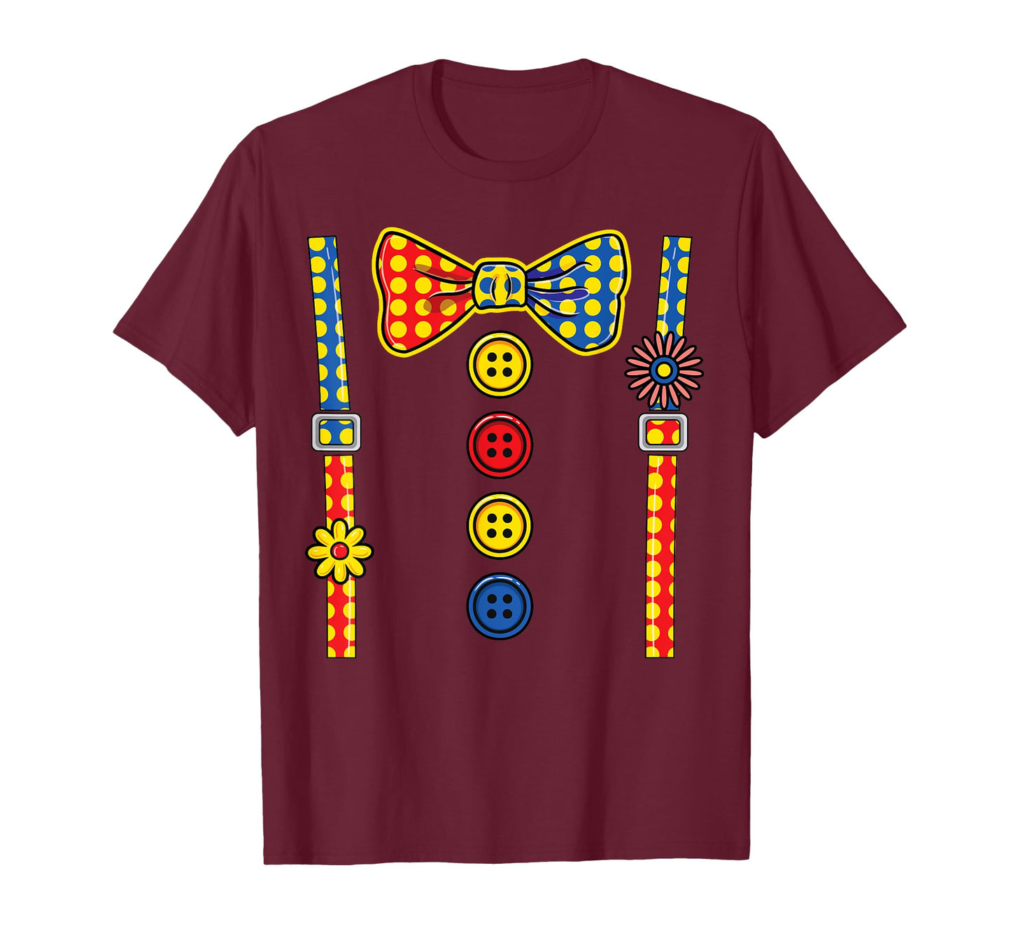 Halloween Clown Suspenders Circus Costume Funny Boys Kids T-Shirt