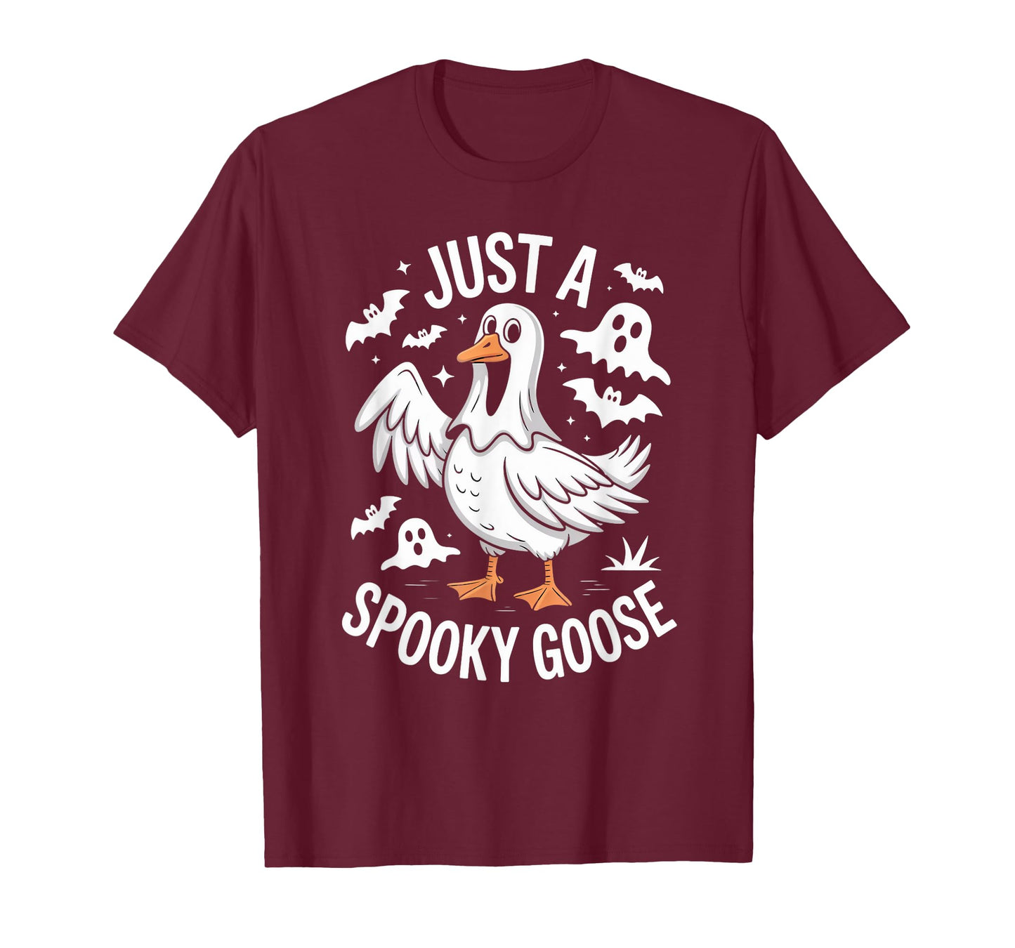 Just a Spooky Goose Halloween Ghost Trick or Treat Fun T-Shirt