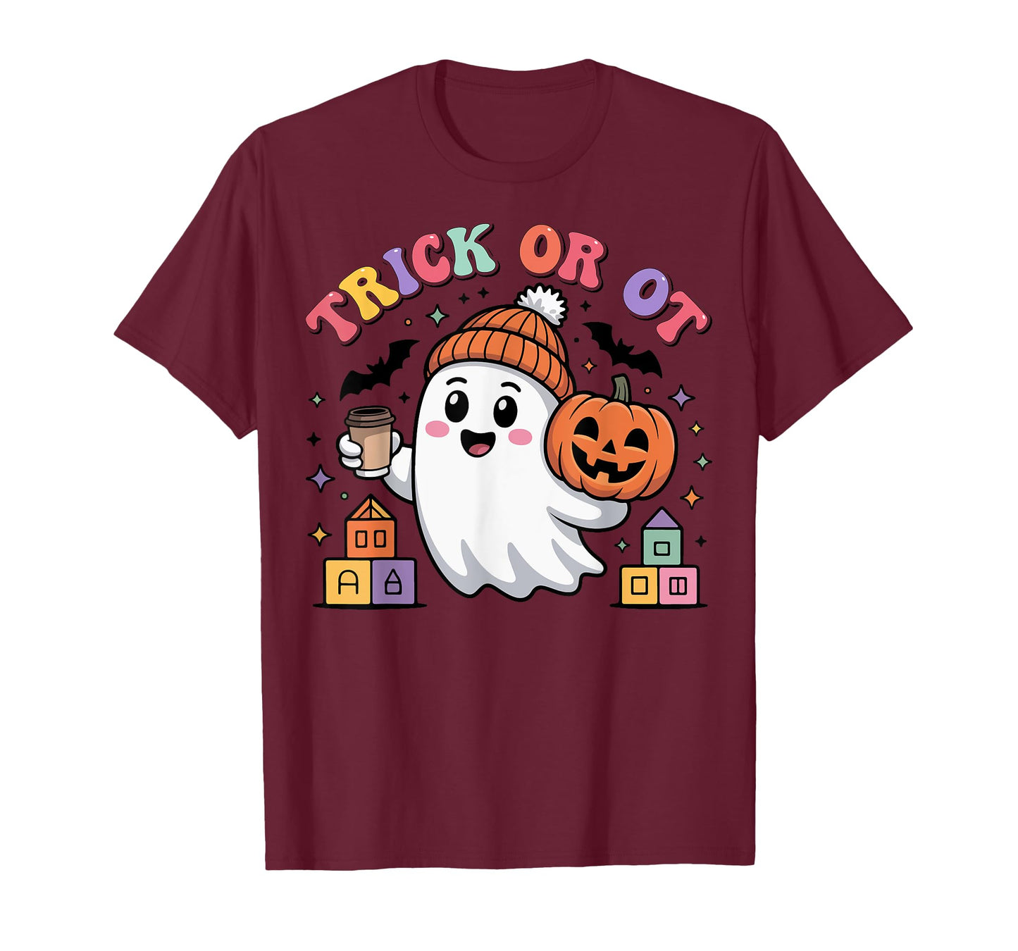 Trick or OT Spooky Occupational Therapy Ghost Halloween T-Shirt