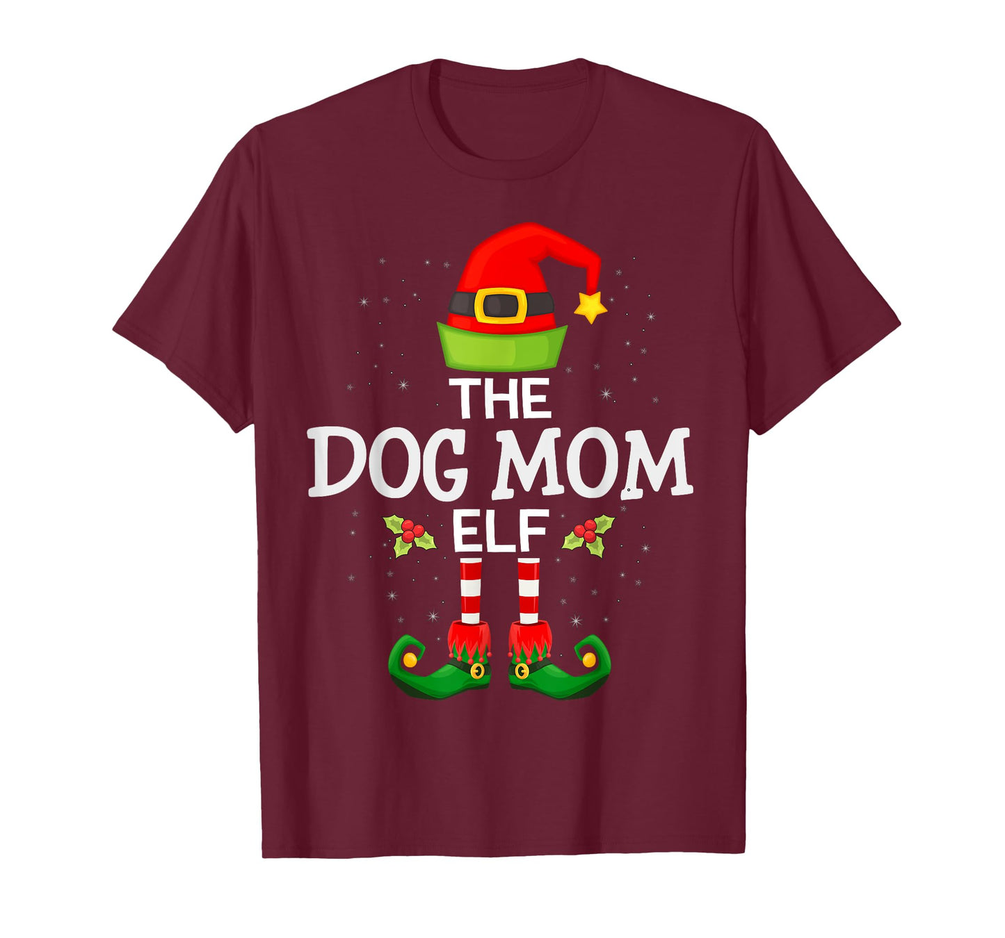 The Dog Mom Elf Christmas Family Matching Pajama Men Women T-Shirt