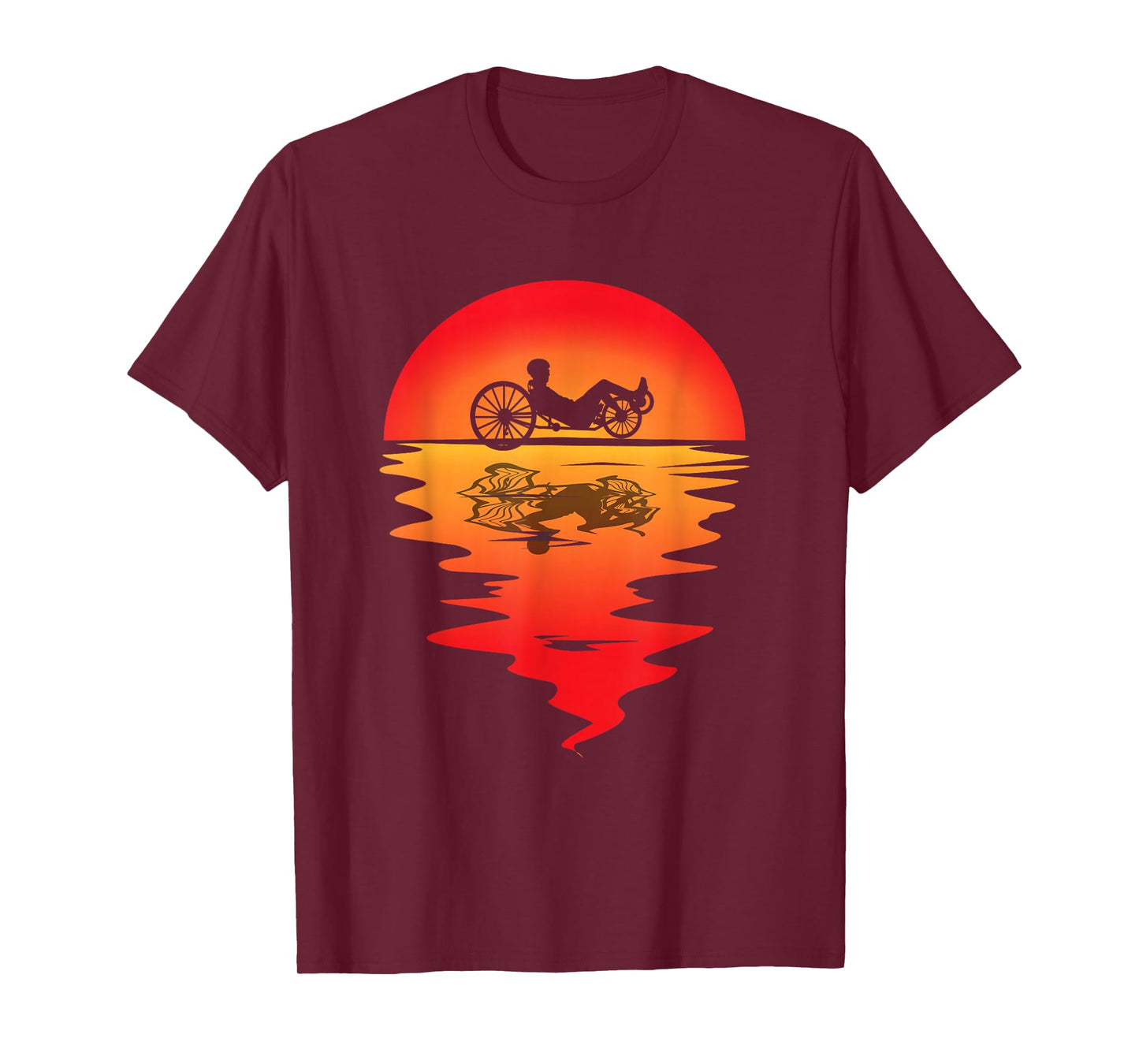 Recumbent Bike Recumbent Trike Cyclist Vintage Sunset Triker T-Shirt