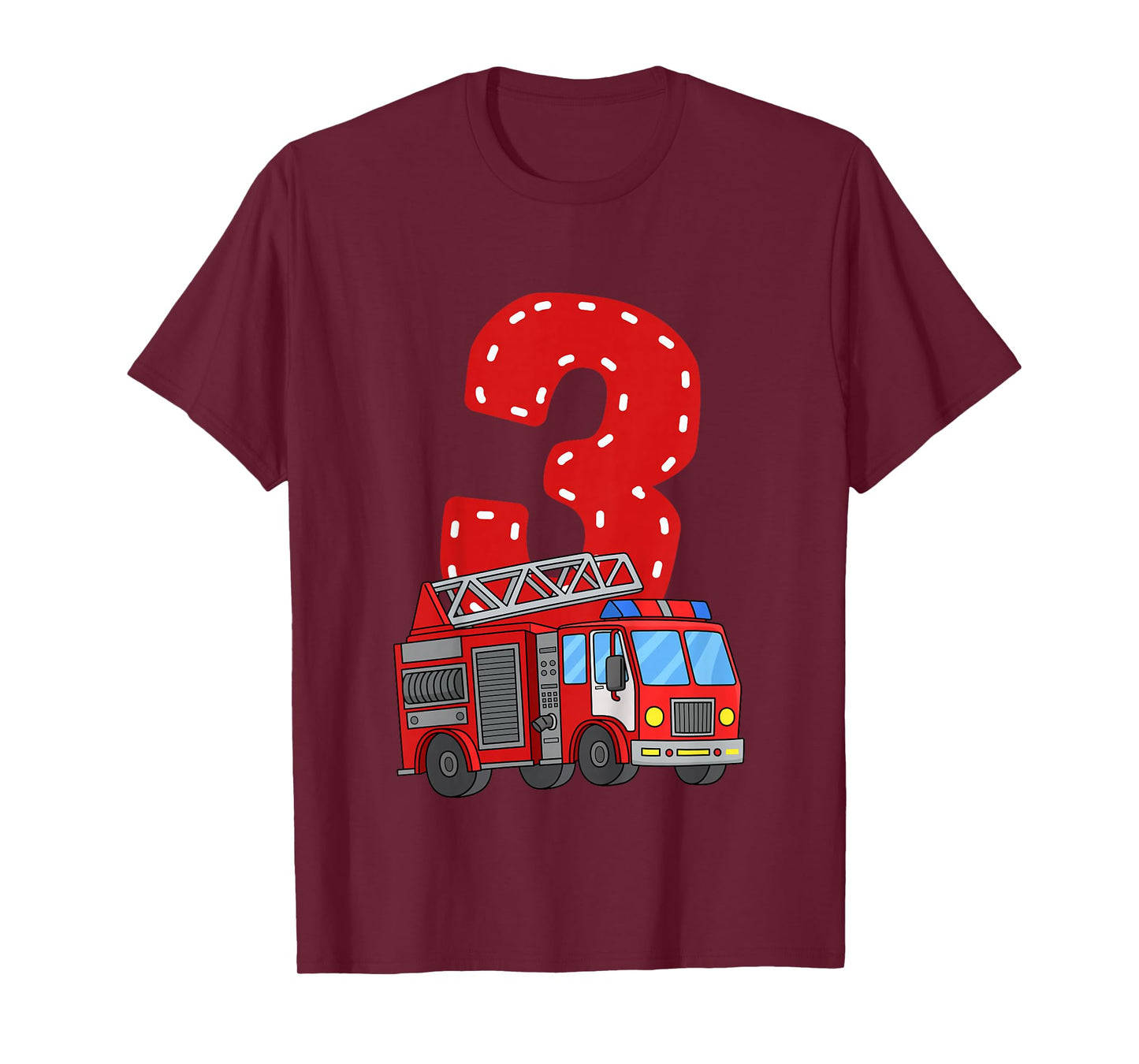 Kids Kids Fire Truck 3rd Birthday Party Toddler Boy 3 Year Old T-Shirt