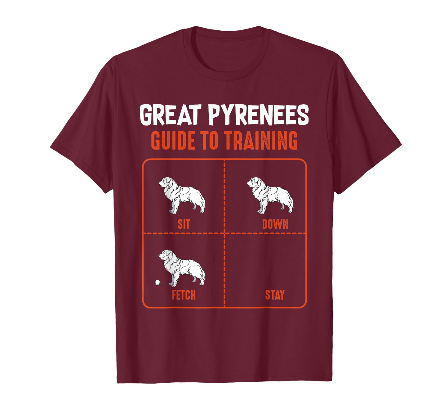 Great Pyrenees Guide To Training Funny Dog Pet Lover T-shirt Men Women Girls Kids T-Shirt