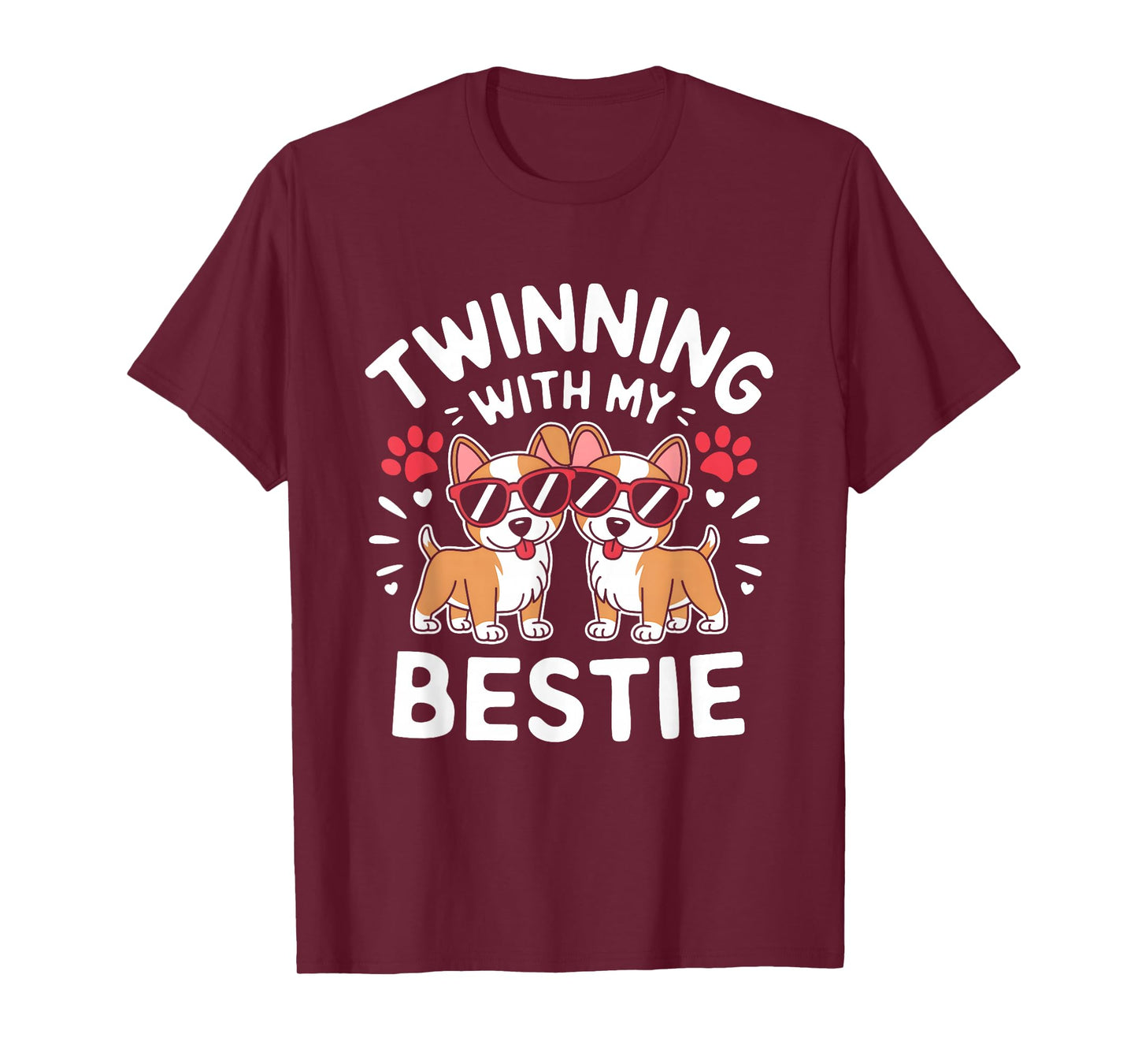 Twinning With My Bestie Dog Cute Friends Matching T-Shirt