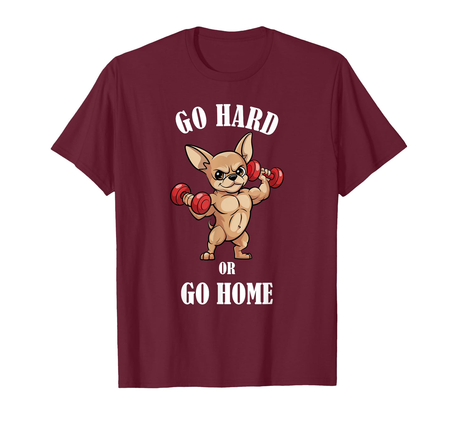 Chihuahua Bodybuilding Shirt Gym Dumbbells Workout Chihuahua T-Shirt